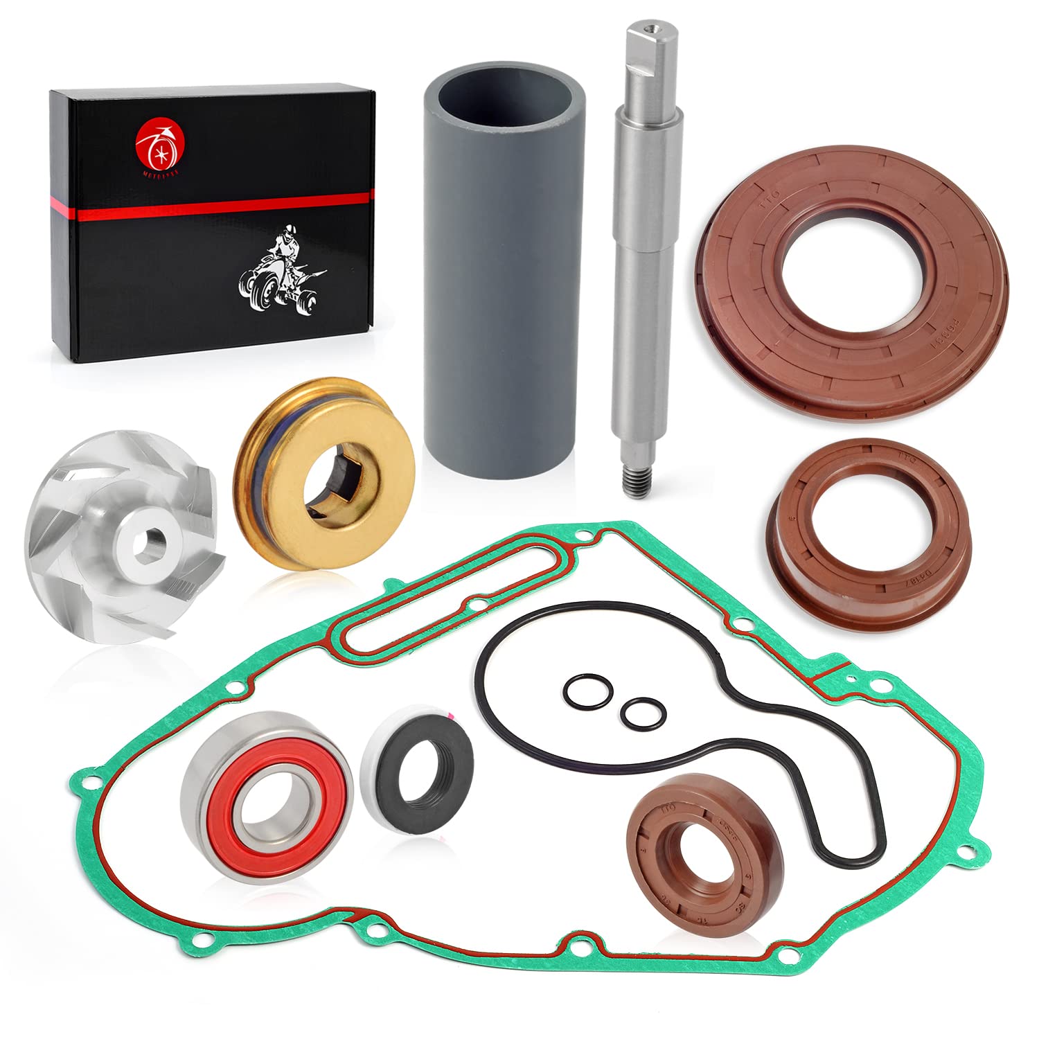 Water Pump Seal Rebuild Kit Impeller + Driver + Shaft + Oil Seal + COVER GASKET For Polaris RZR 800 Ranger 700 800 Sportsman 600