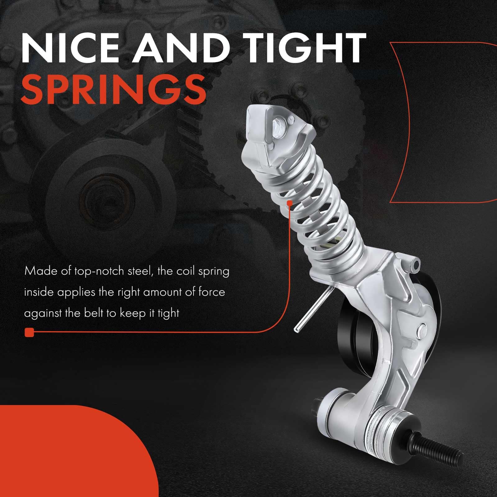 A-Premium Belt Tensioner Assembly With Pulley Compatible With Chevrolet Cruze 2011-2016, Sonic 2012-2019, Trax 2013-2020, Cruze Limited 2016 & Buick Encore 2013-2020, Replace# 55565236, 55352021