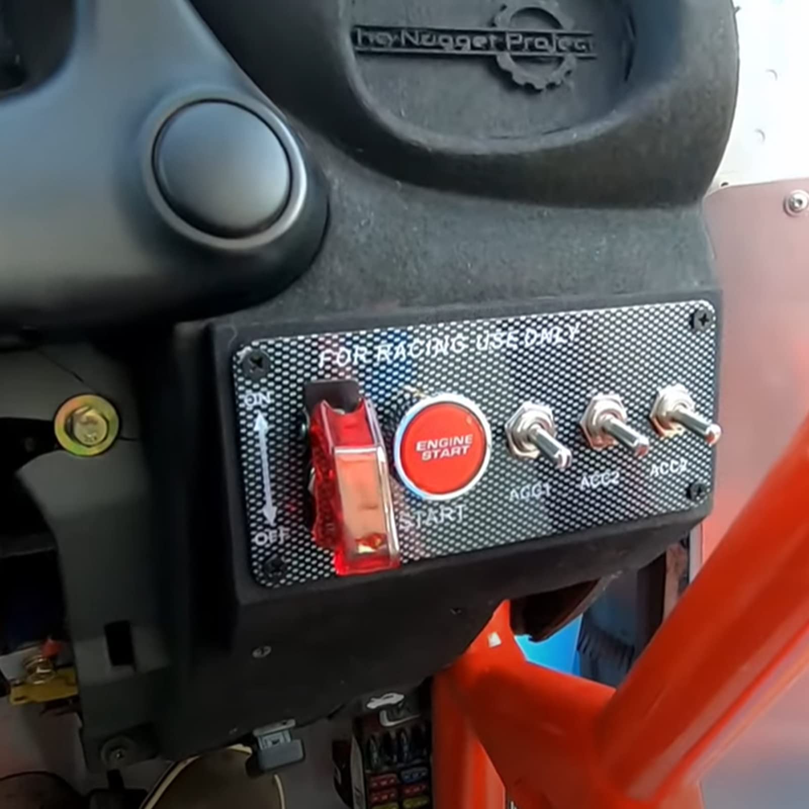 Ignition Switch Panel (12V) 5 in 1 Car Racing Switch Panels with LED Toggle Switches Push Button Ignition Switch Kit for Truck R