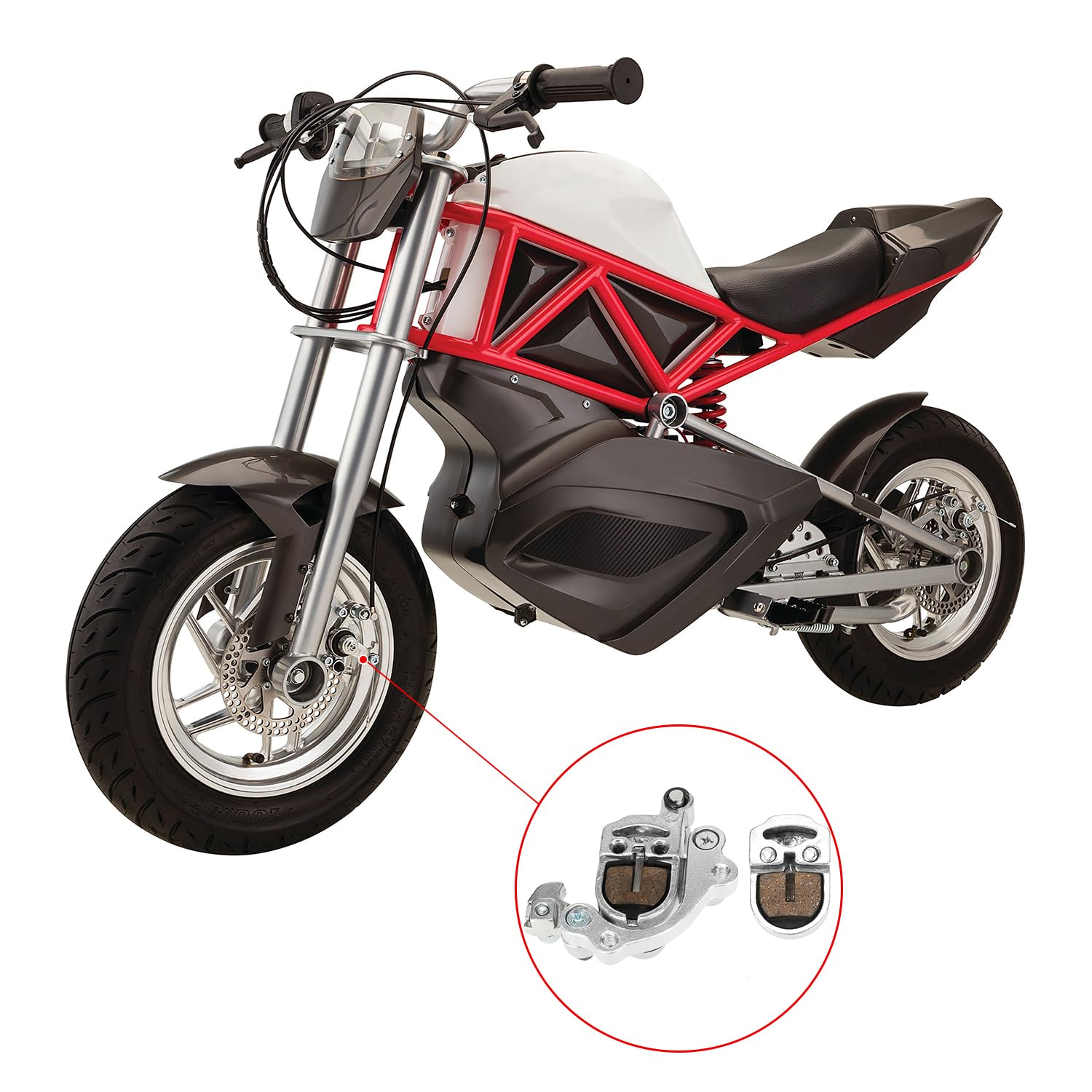 Kamier Rounded Front Rear Brake Pads Replacement For Razor Mx650 Mx500 Sx500 Mcgrath Dirt Bike Electric 4 Wheeler Atv Dirt Quad 500 Rsf650 Kids Motocross Scooter Yk2 Flame Disc Brake Caliper Parts