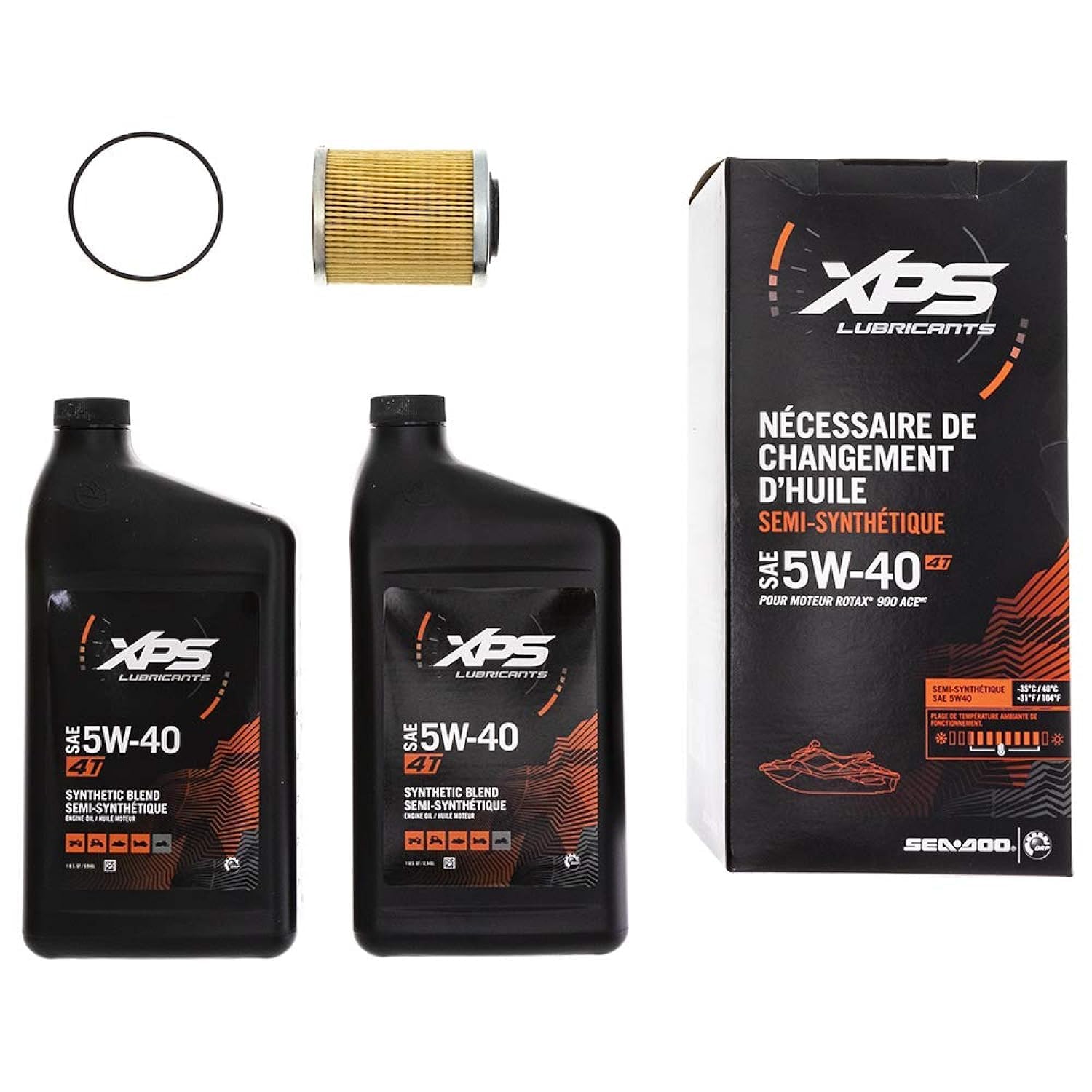 Sea-Doo 4T 5W-40 Synthetic Blend Oil Change Kit For Rotax 900 Ace Engine