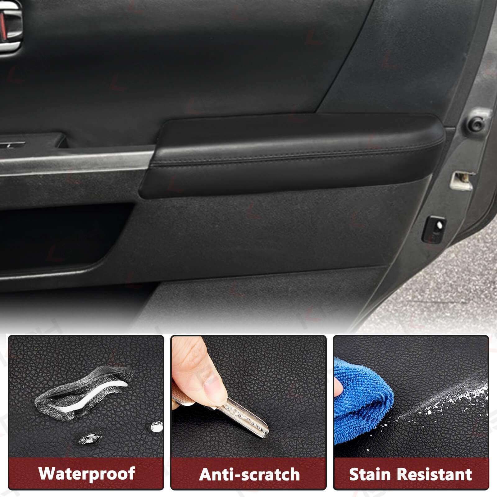 KBH Rear Door Panel Armrest Cover Upholstery for Honda Pilot 2009 2010 2011 2012 2013 2014 2015, Vinyl Leather, Anti-Scratch, 1