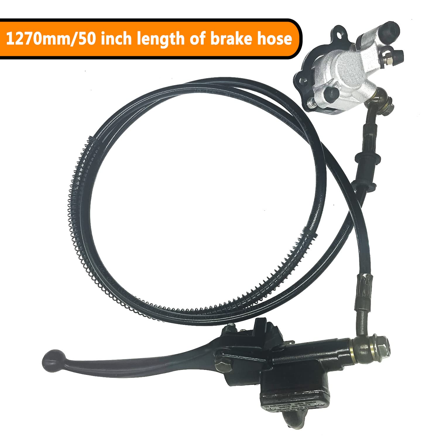 HOLATO 50 Inch Upgraded Hydraulic Brake Master Cylinder Caliper System with Brake Pads for 97cc 2.8HP Baja DoodleBug Dirt Bug DB