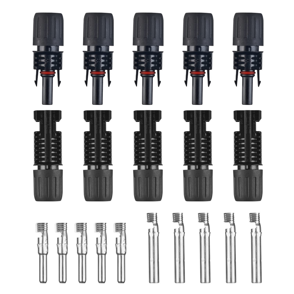 Hqst 5 Pairs Solar Connectors Male/Female Ip67 Waterproof Solar Panel Cable Connectors