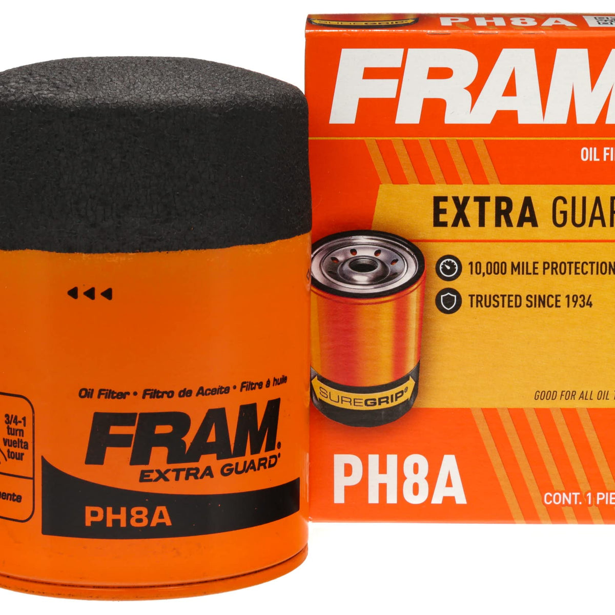 Fram Extra Guard Ph8A, 10K Mile Change Automotive Replacement Interval Spin-On E WBCARB0000AY4KS