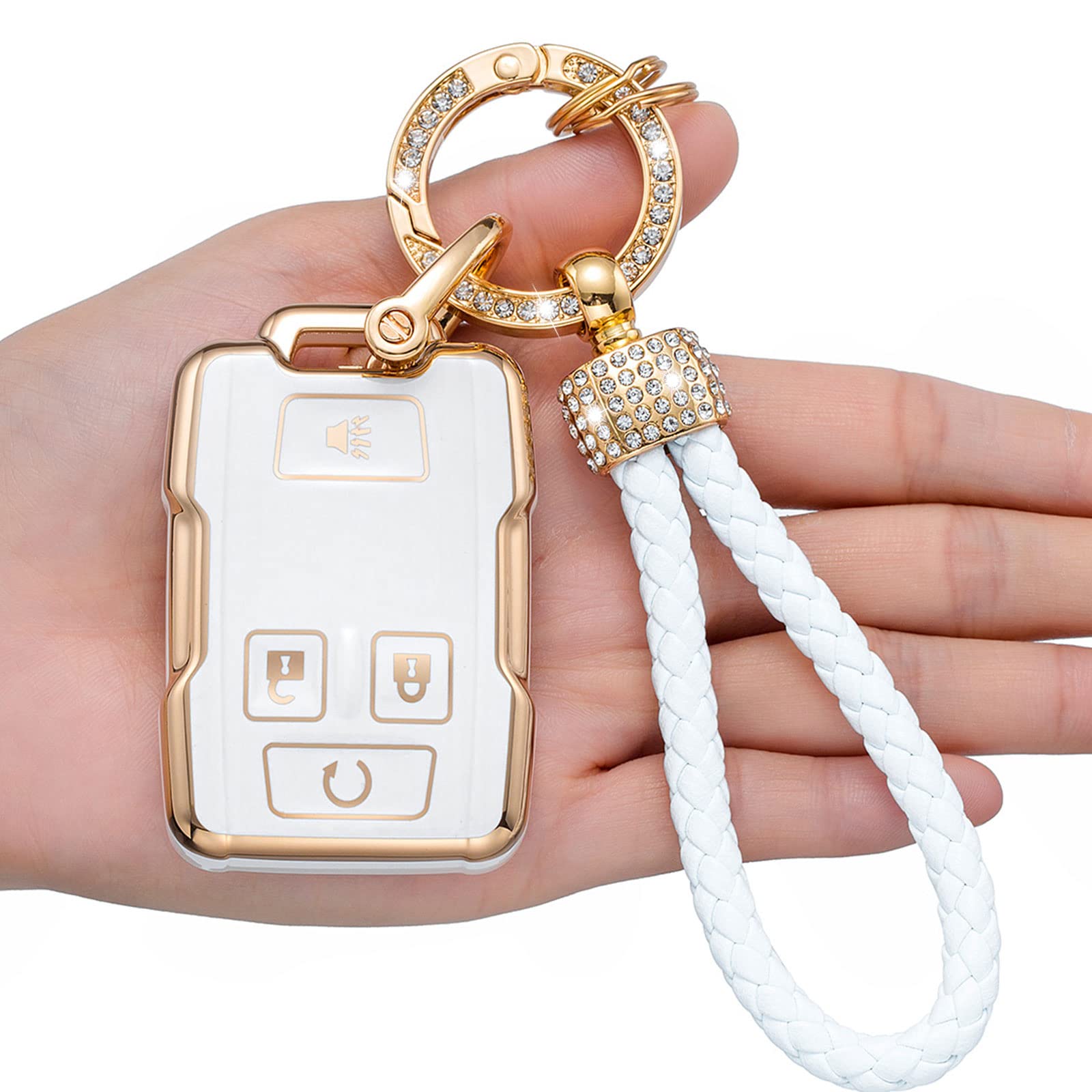 Lcxjmwkl For Chevrolet/Gmc Key Fob Cover, Compatible With 2014-2022 Chevy Silverado Colorado/Gmc Sierra And 2015-2019 Suburban T