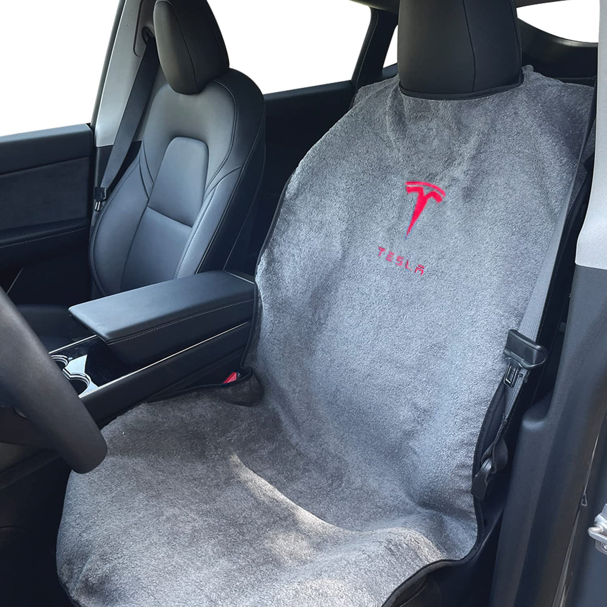Piora Compatible with Tesla Model Y/3/X/S Premium Towel Car Seat Cover - Waterproof & Machine Washable - Seat Protector for Dog,