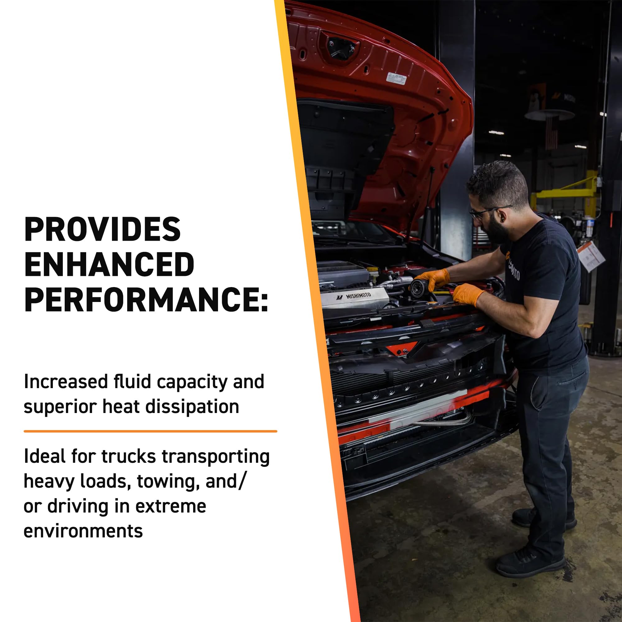 Mishimoto MMRAD-F2D-99 Performance Aluminum Radiator, Compatible with Ford Powerstroke 7.3L, 1999-2003