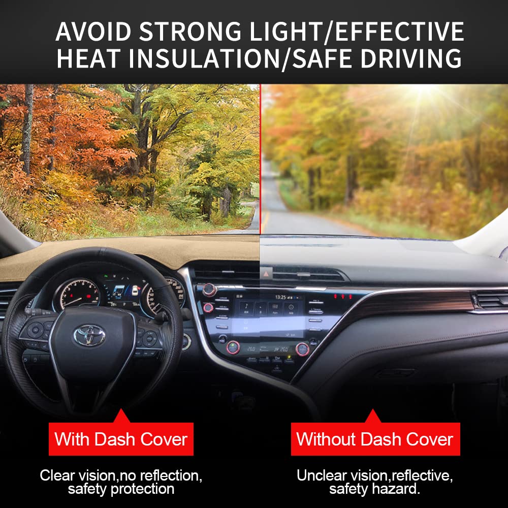 puxhig Dash Cover Custom Fit for Infiniti FX35 FX45 2003 2004 2005 2006 2007 2008,Dashboard Cover Mat Pad (Beige)