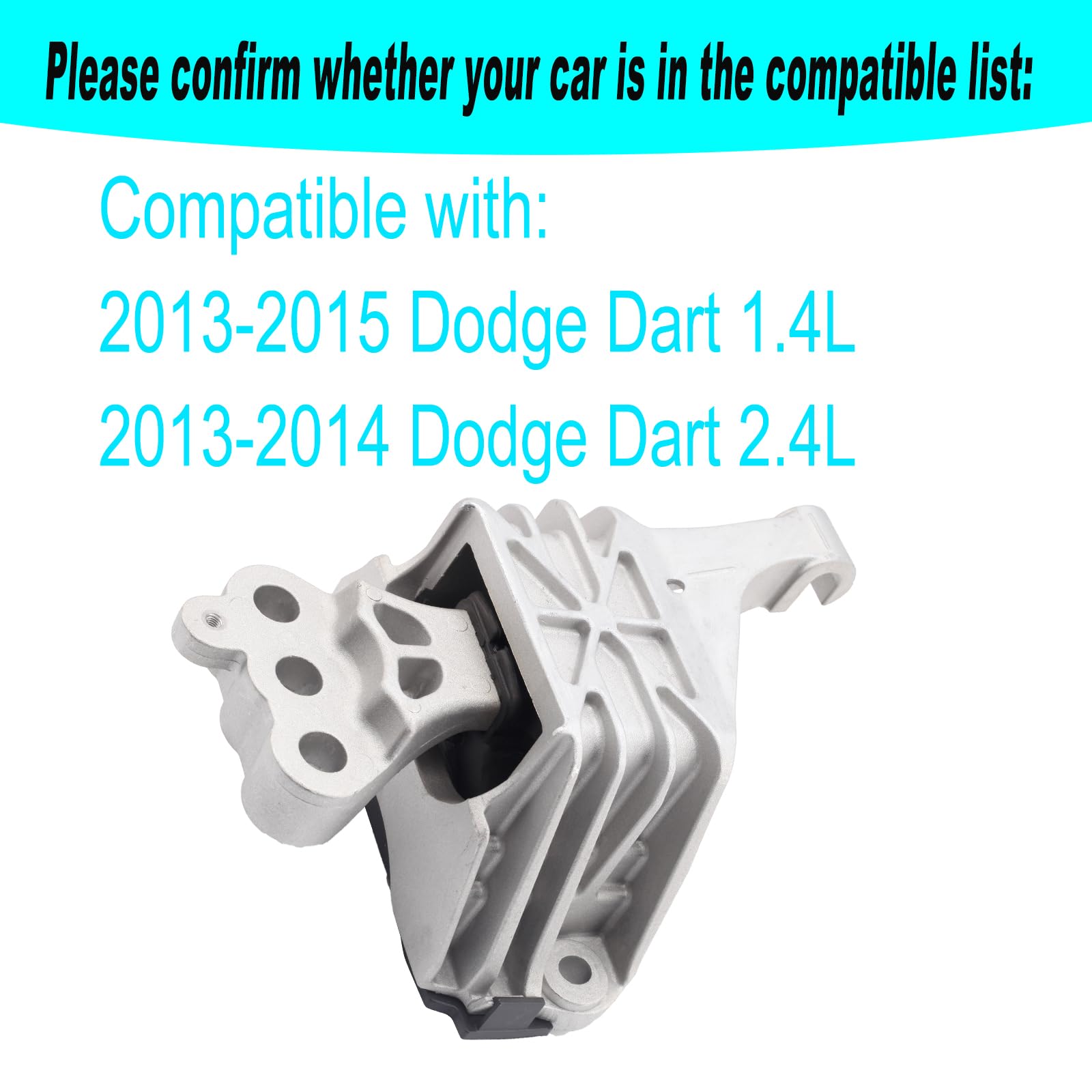Transmission Motor Mount with Hydraulic Compatible with Dodge Dart 2013-2015 1.4L 13-14 2.4L Replacement for 68081487AD 68081487