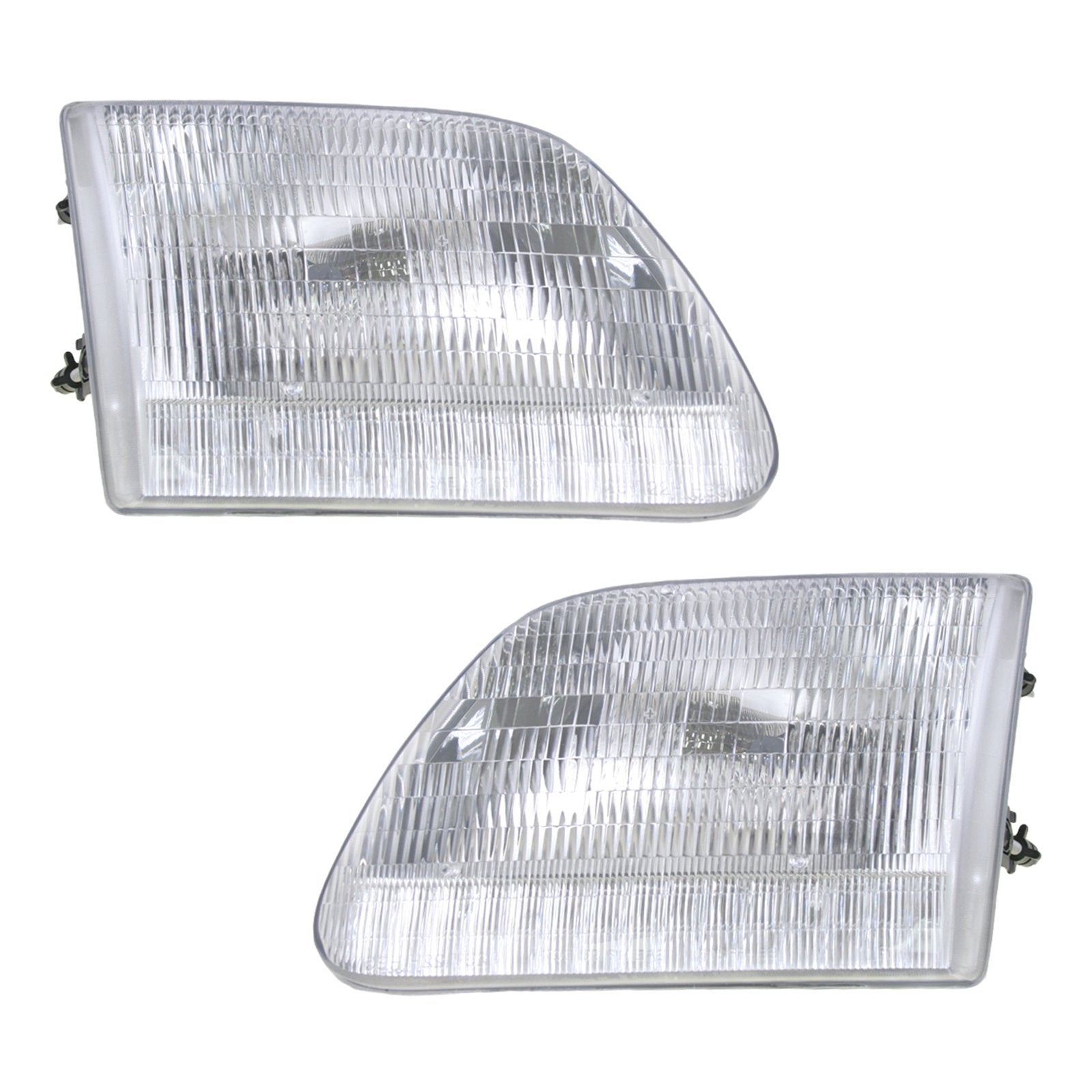 Trq Driver & Passenger Side Headlight Assembly Set Headlights Driver & Passenger Side Compatible With 1997-2002 Ford Expedition