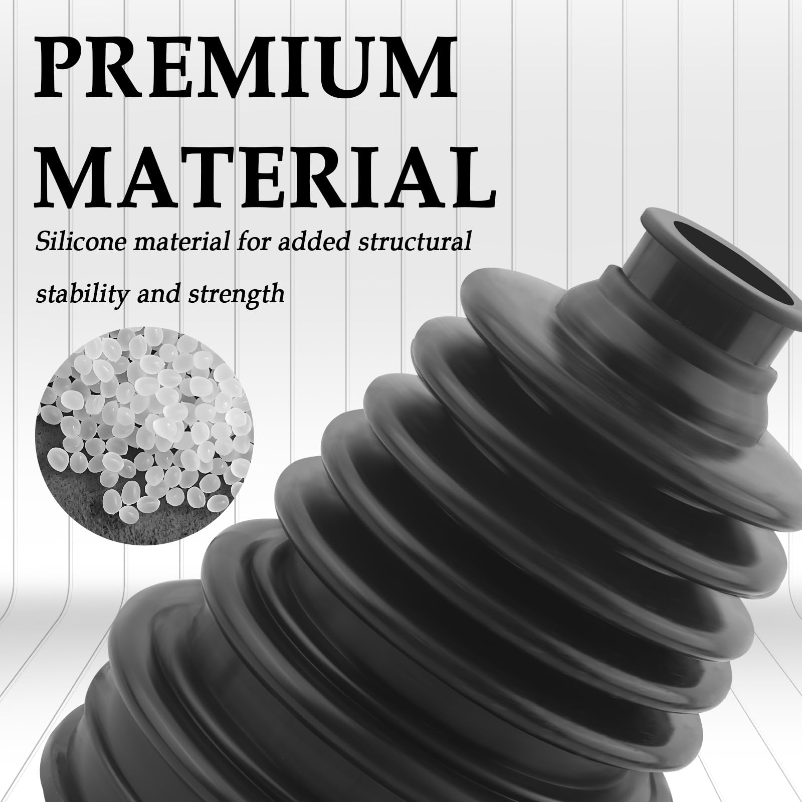 2PCS CV Boot with 4 Stainless Steel Clamps & 6 Cable Ties,Waterproof & Dustproof CV Axle Boot Repair Kit for Protect Axle,Univer