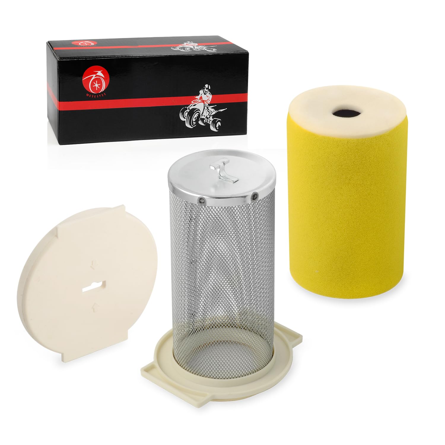 Air Filter & Guide & End Cap Kit For Yamaha Big Bear 350 Moto-4 250 350 Timberwolf 250 Yfb250 1987-2000 Kodiak 400 Yfm400Fw 1993