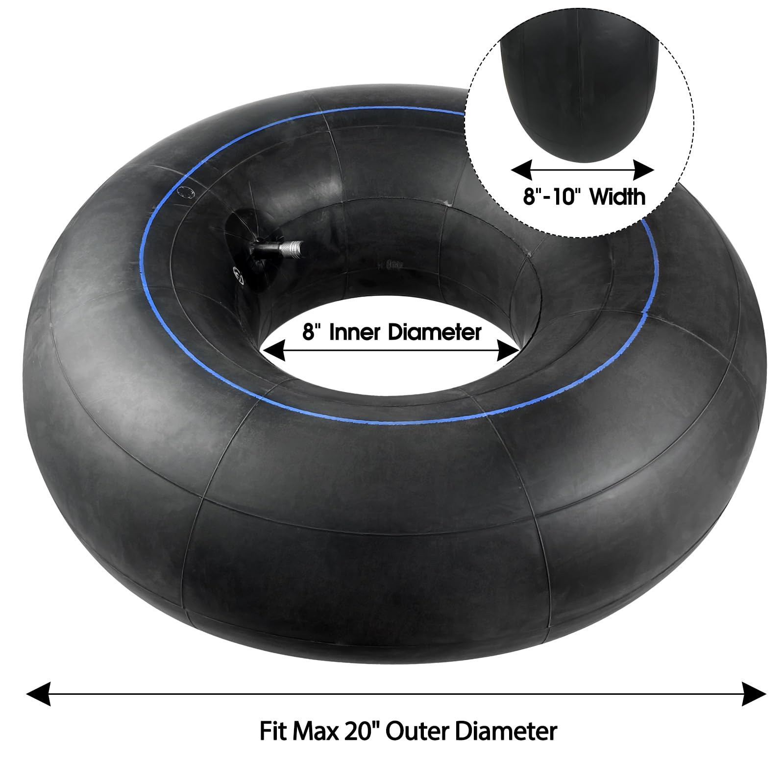 Heavy Duty 20x8.00-8 Inner Tube, 20x8x8 20x10.00-8 20x10x8 Universal Replacement Tire Inner Tube with TR13 Straight Valve Stem f