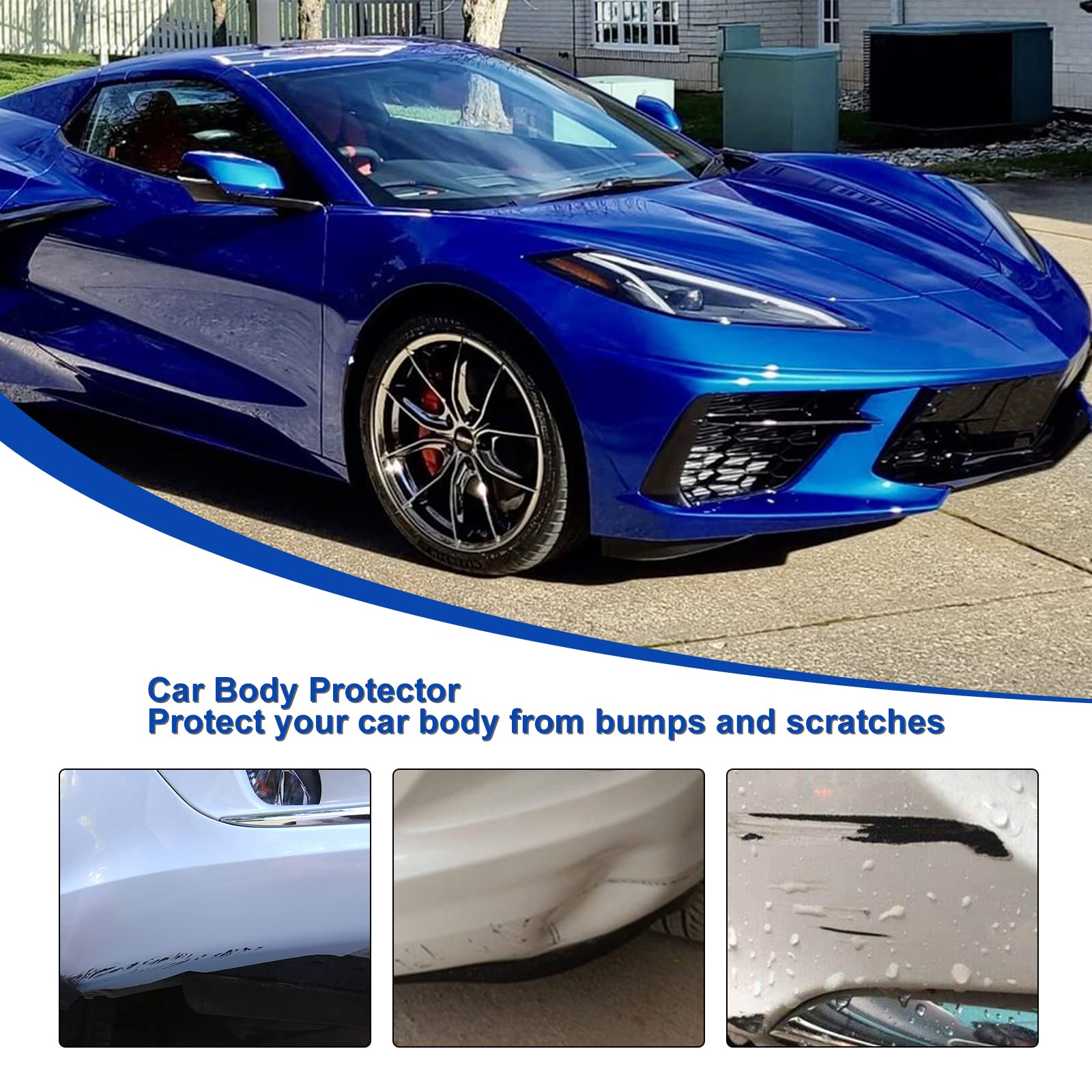 NUBEHONE Front Bumper Lip Splitter for 2015-2019 Corvette C7 Z06, ABS Carbon Fiber Look, Model NH-C440V01