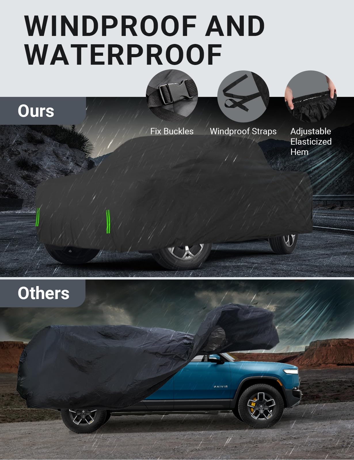 Proadsy 2025 Upgrade Car Cover Compatible With Ford Bronco 4 Door 2021-2024 2025 Windproof All Weather Waterproof Sun Rain Uv Dust Snow Protection Outdoor Covers