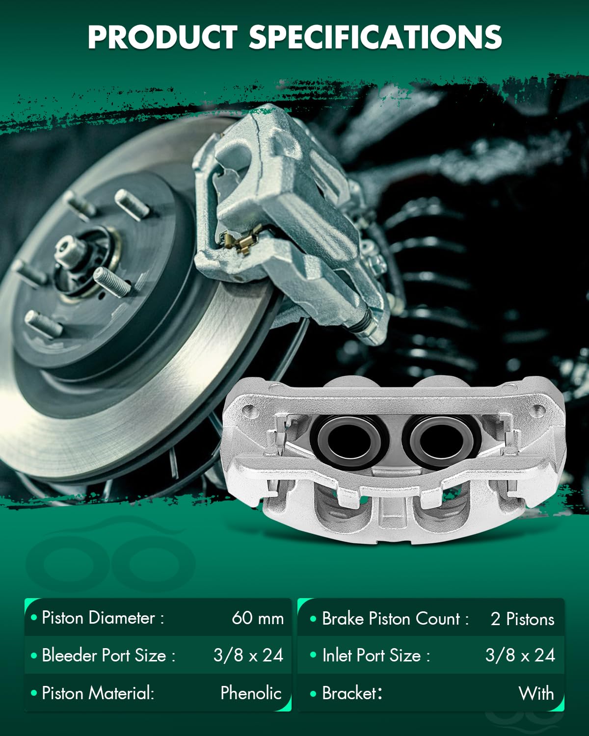 Scitoo 18B5487 18B5486 Front Left & Right Disc Brake Calipers Assembly W/Bracket For Ford For F-250 Super Duty 2013-2022,For For