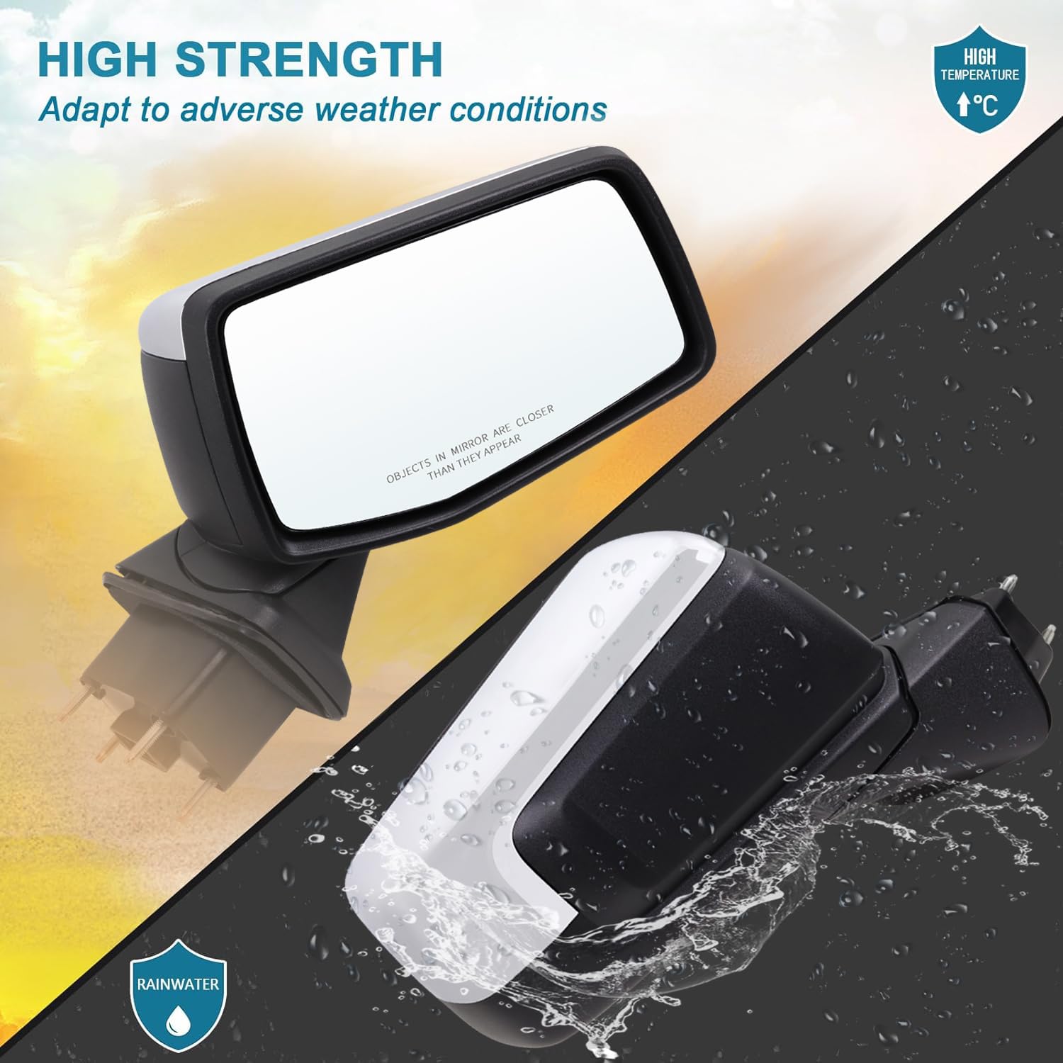 Lqito Right Passenger Side Mirror Compatible With 2019-2025 Chevy Silverado 1500 With Manual Folding Power Glass Temperature Sen