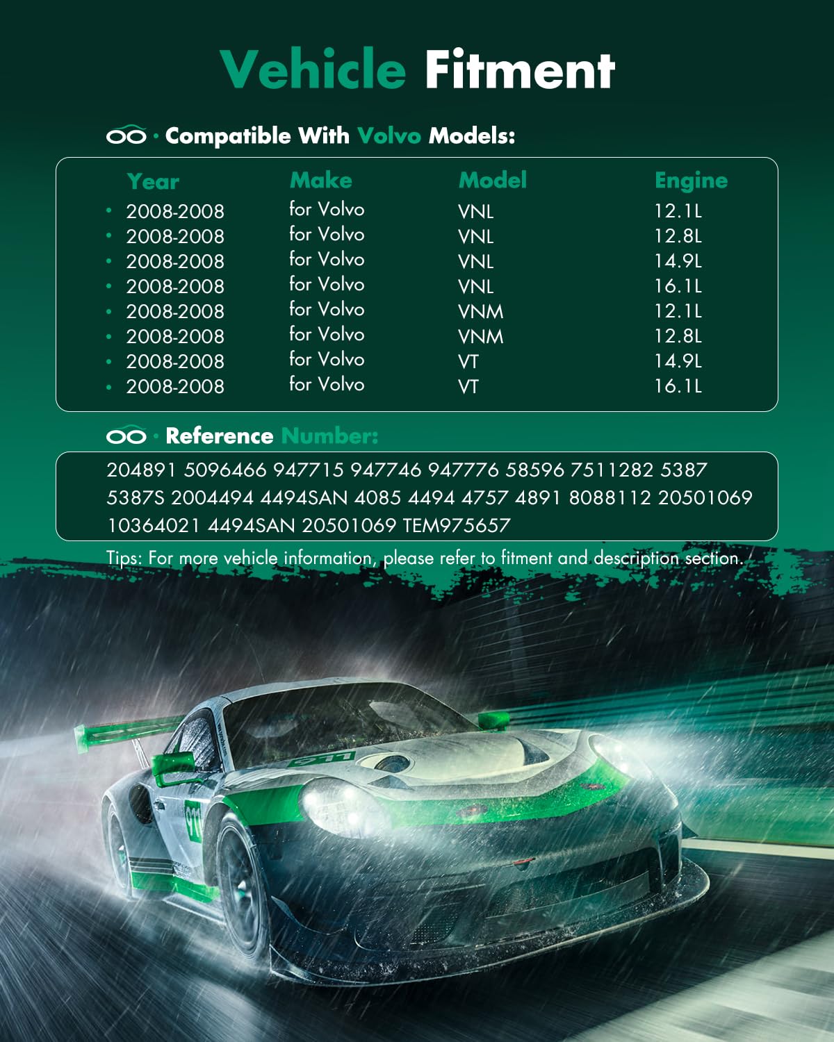 SCITOO AC Compressor for V-olvo VNL VNM VT 10.8L 12.1L 12.8L 14.9L 2008