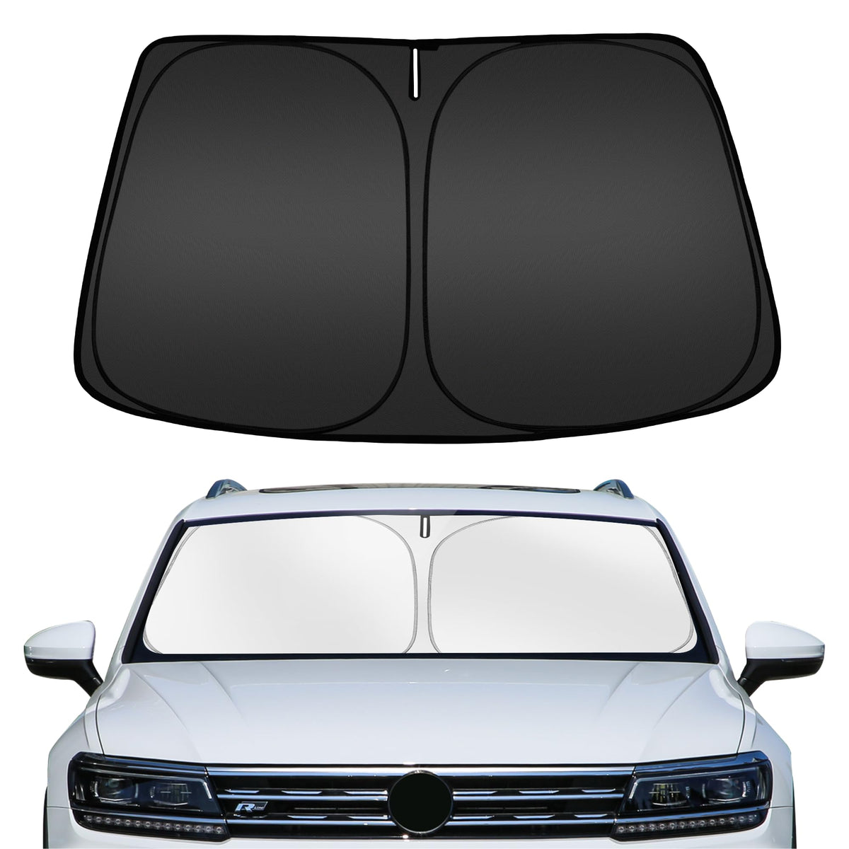 Arismotor Windshield Sun Shade For Volkswagen Tiguan 2018-2025, Custom Fit Foldable Front Window Sunshade Sun Visor Protector, B