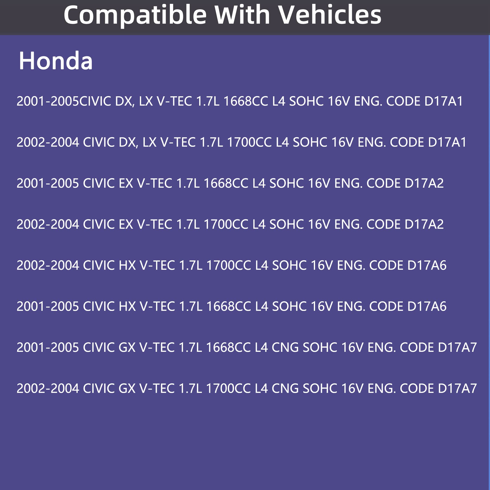 Vs50606R Engine Valve Cover Gasket Kit For 2001-2005 Honda Civic 1.7L Dx, Lx, Ex, Hx, Gx V-Tec D17A1 D17A2 D17A6 D17A7, 2001 2002 2003 2004 2005, 01 02 03 04 05