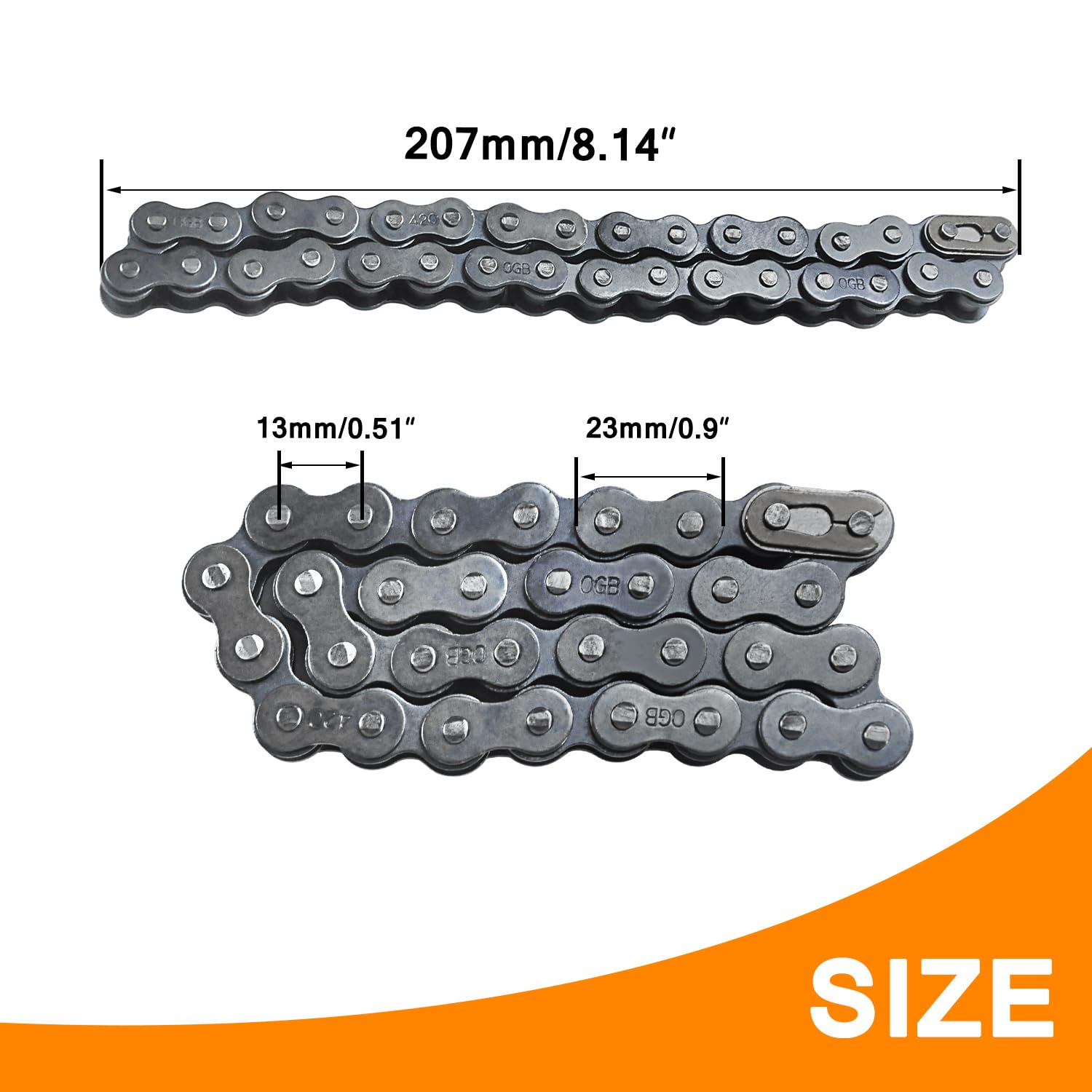 Holato #420 Drive Chain 32 Link + Master Link For Coleman Powersports 196Cc 6.5 Hp Kt196 Ck196 Hs200Gk Go Kart Heavy Duty Parts