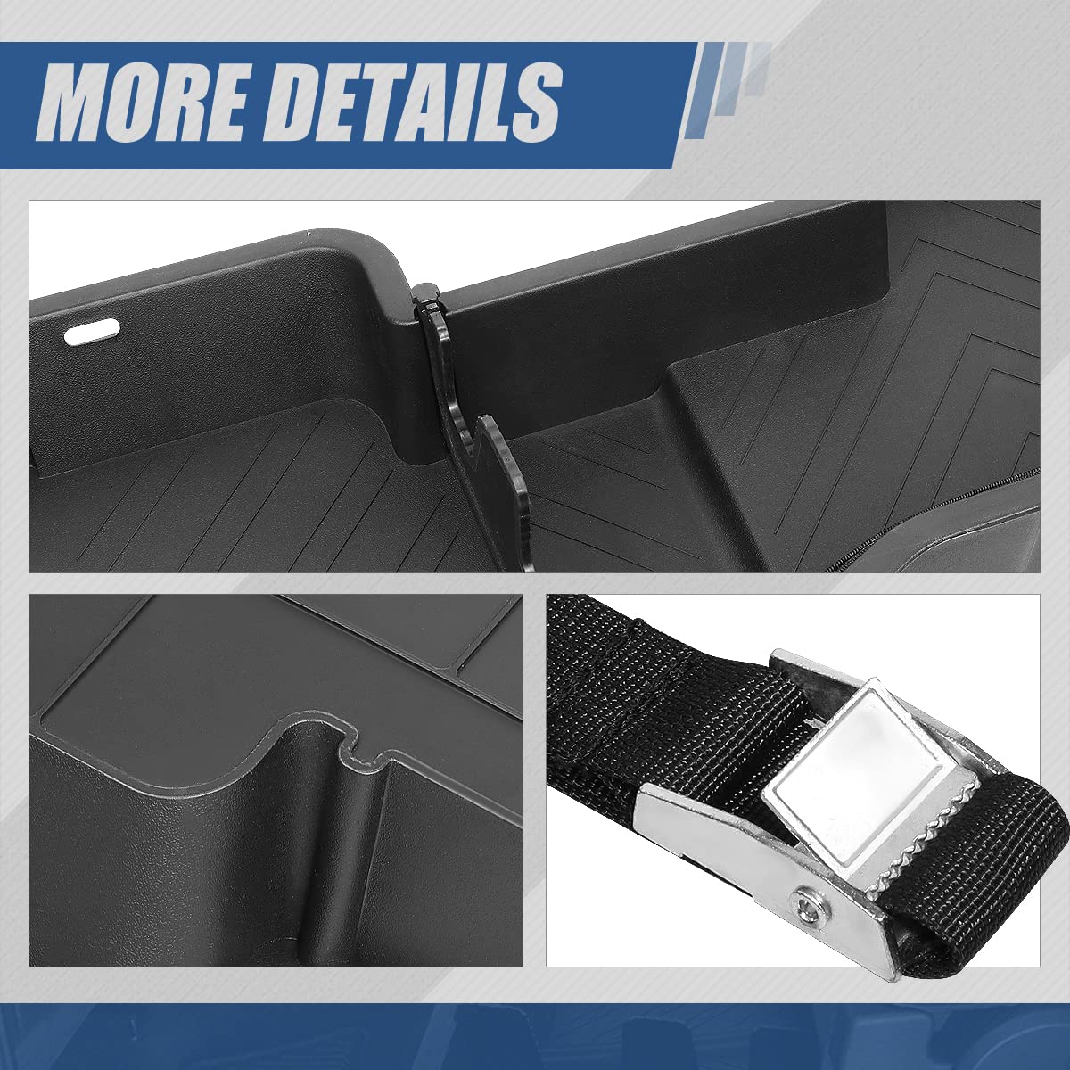 Auto Dynasty Rear Under Seat Tool Cargo Storage Box Organizer Tray Compatible With Chevy Silverado Gmc Sierra 1500 2500Hd 3500Hd