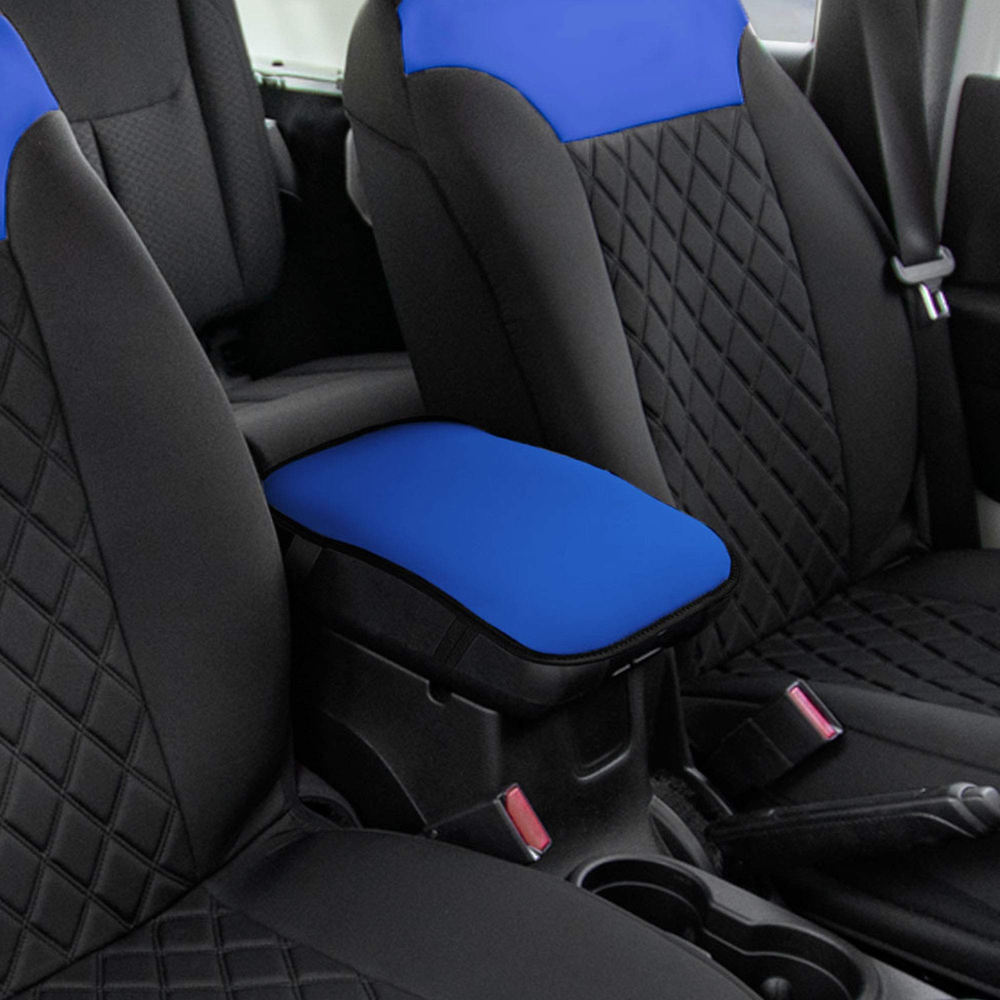 FH Group Neosupreme Center Console Pad Water-Resistant Blue Seat Box Cover Protector fits Most Cars, SUVs, and Trucks