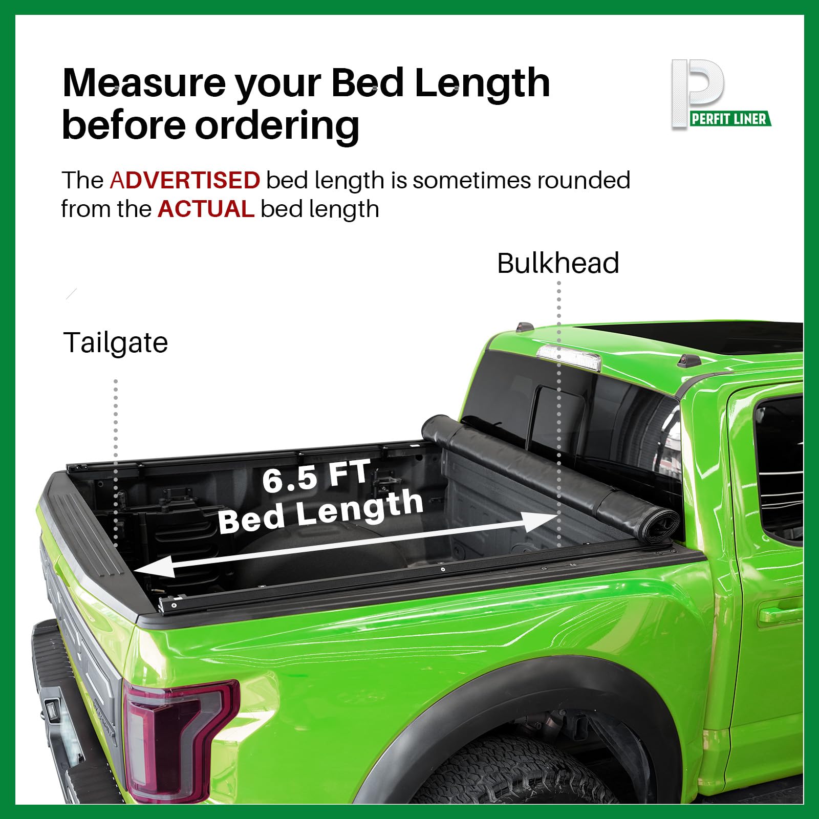 Perfit Liner Soft Roll Up Truck Bed Tonneau Cover For 2007-2021 Toyota Tundra 6.5 Ft (79“) Feetside (Not For Stepside) Bed