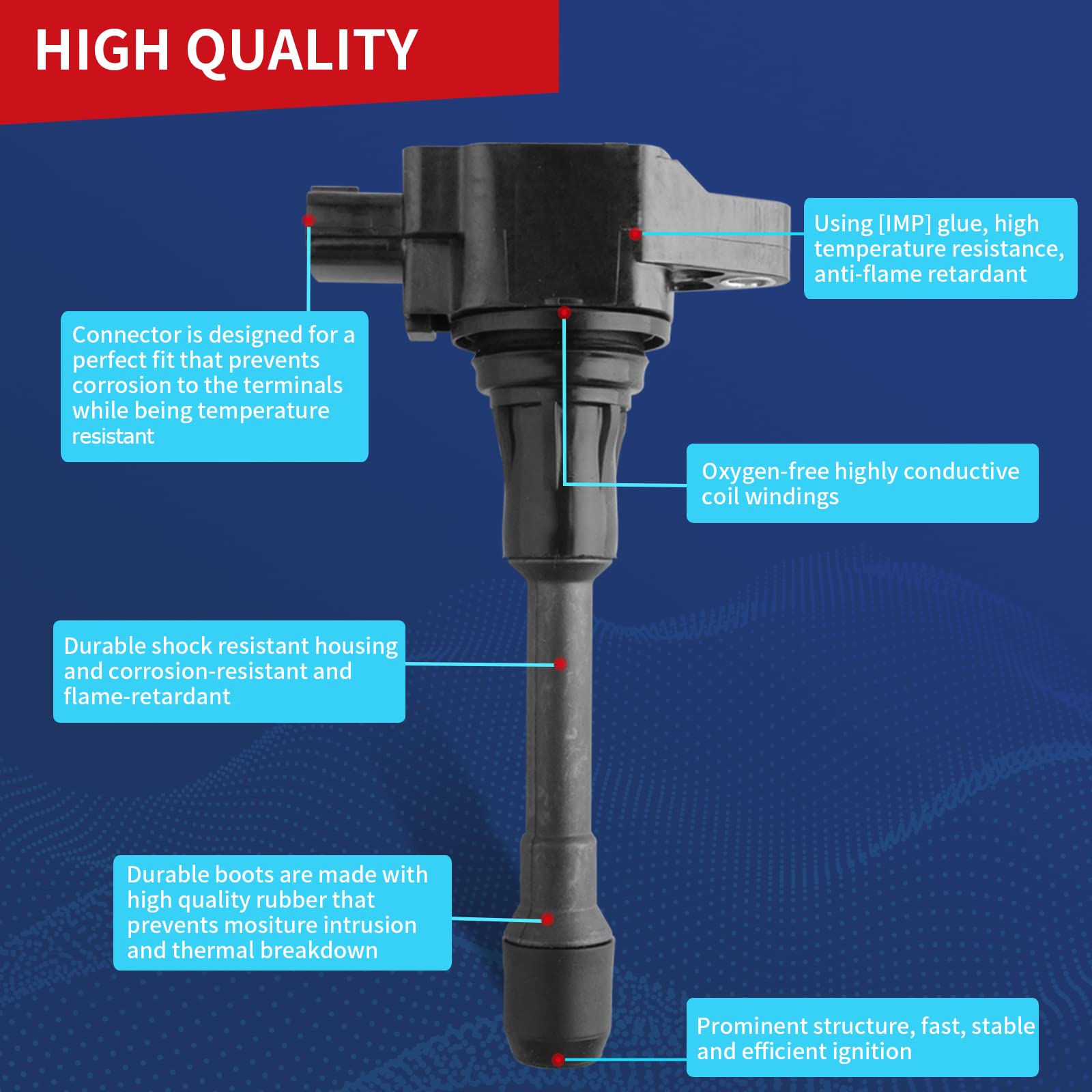Drcax Oem Ignition Coil Uf617 Uf549 Uf739 Uf509 Compatible With Nissan Infiniti 370Z G37 M37 Q50 Q60 Q70 Qx50 Qx70 22448Ja00C 22