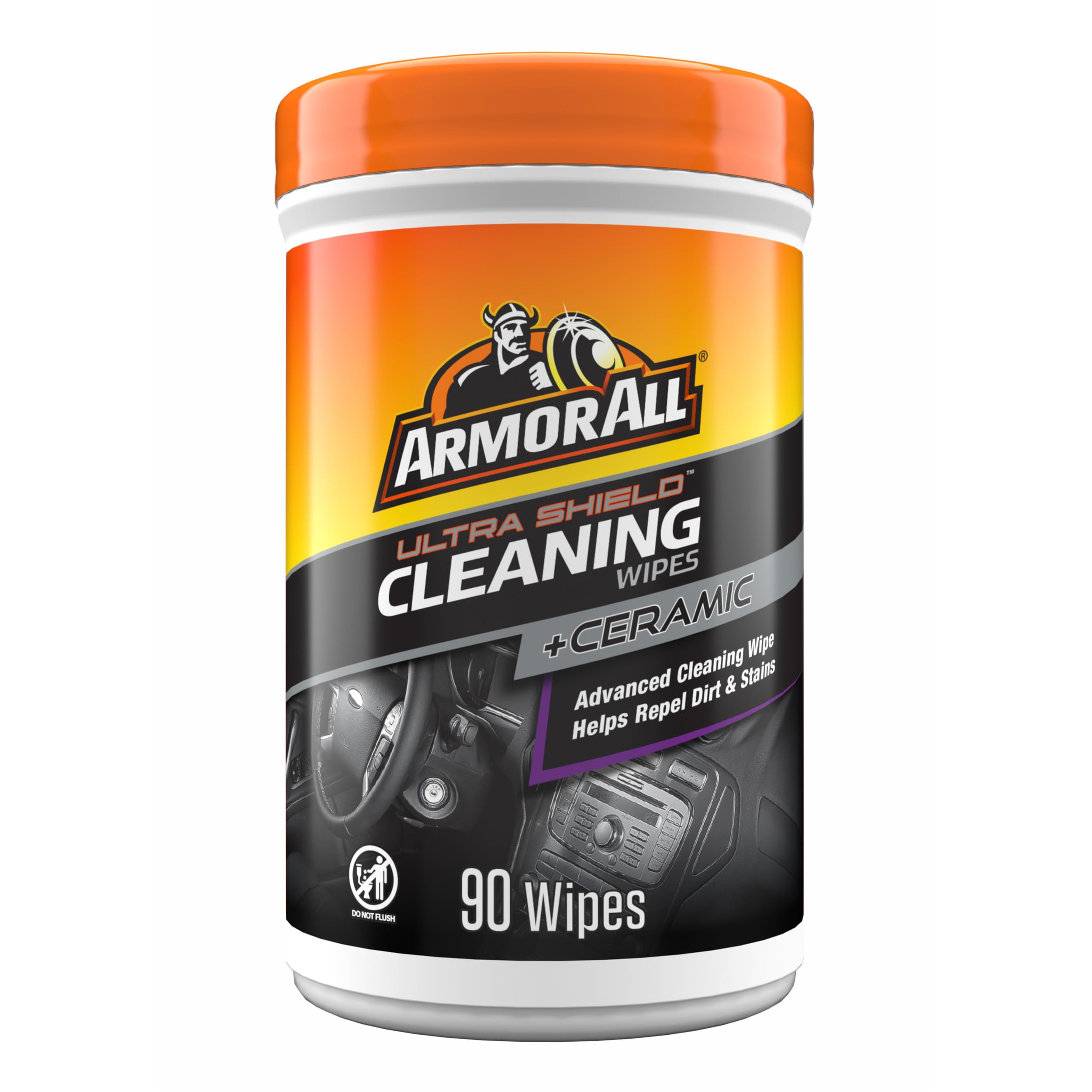 Armor All Ultra Shield + Ceramic Cleaning Wipes by Armor All, Car Interior Cleaner Wipes with Stain-Repelling Technology, 90 Cou
