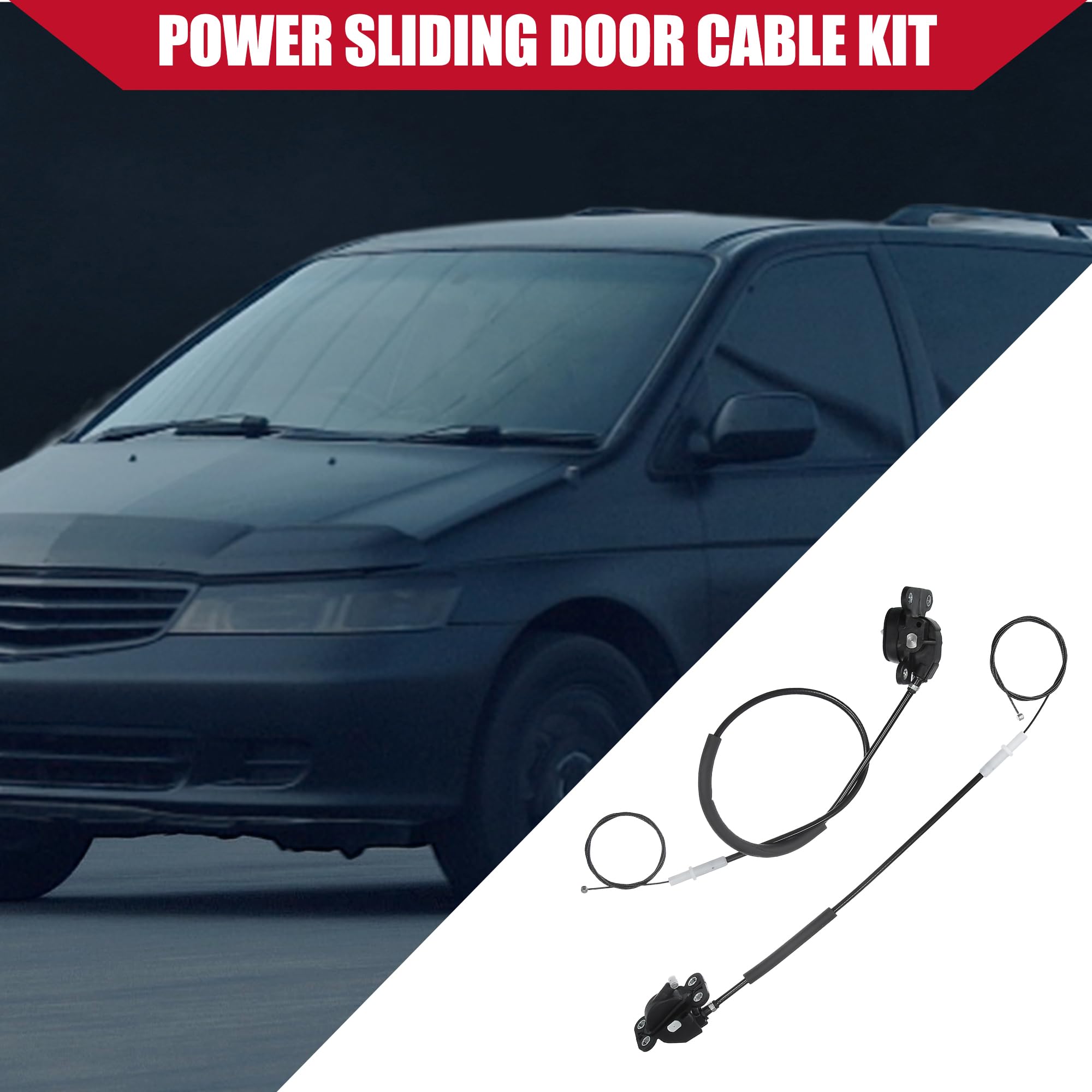 Hihaha Left/Power Sliding Door Cable For Honda Odyssey 2005-2010 / Durable/Rubber / 1 Set/Black
