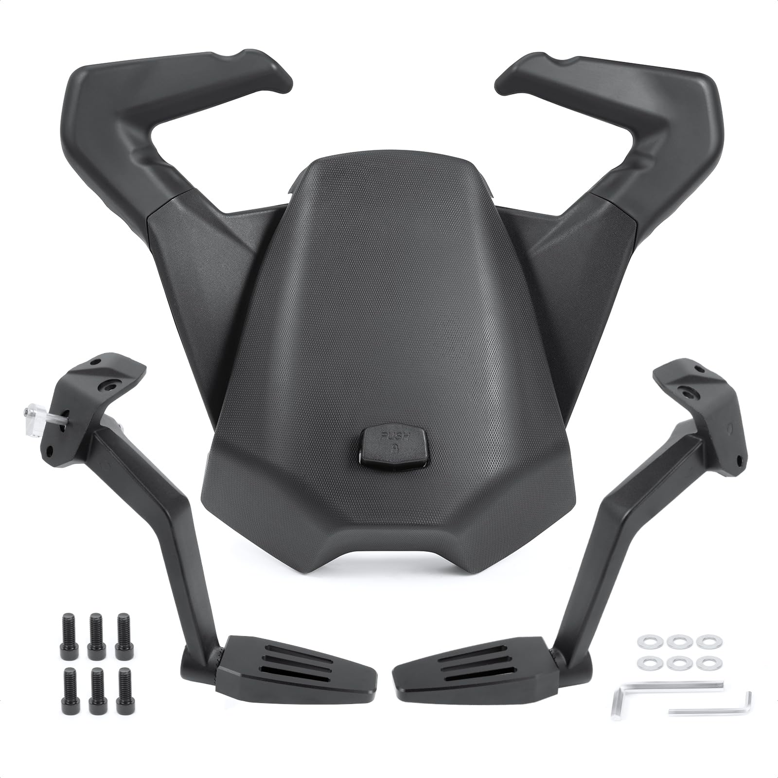 Upgraded Passenger foot pegs +Passenger Seat with Grab Handles for Can Am Ryker All Models, Replace #219400842, MAX Mount 219400