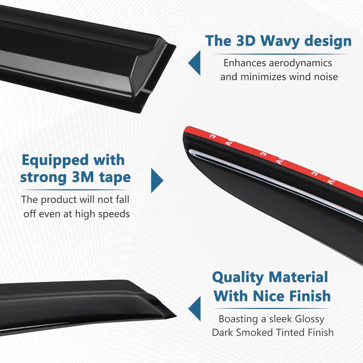 CHYKORLA Window Rain Guards Fit for 2014-2023 Jeep Cherokee, Outside Mount Vent Window Visors, Smoke Tinted Vent Shade Shield, 2