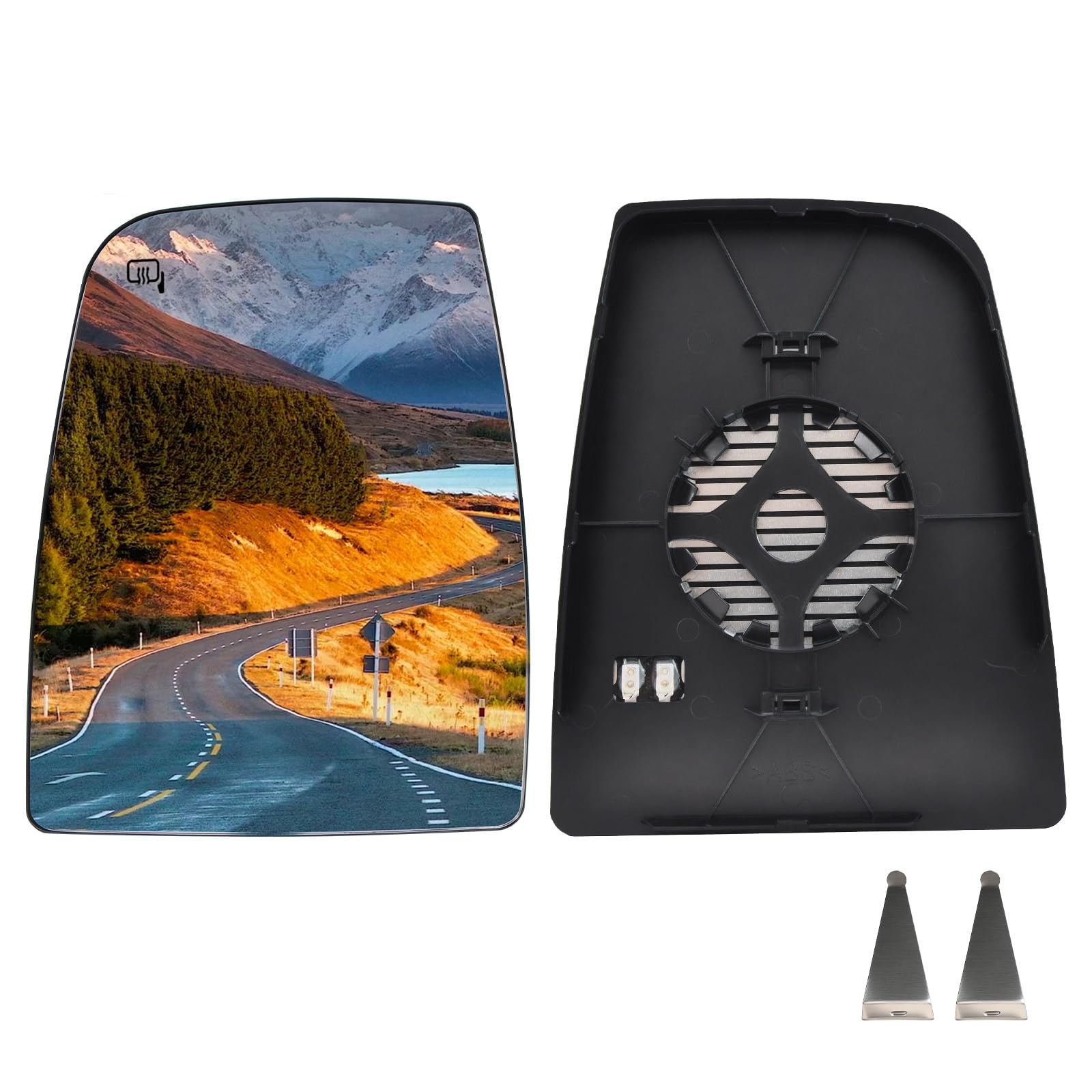 Top-Max Driver Left Side Upper Rearview Convex Heated Mirror Glass With Rear Holder Fit Ford Transit 150 250 350 From 2015 To 20