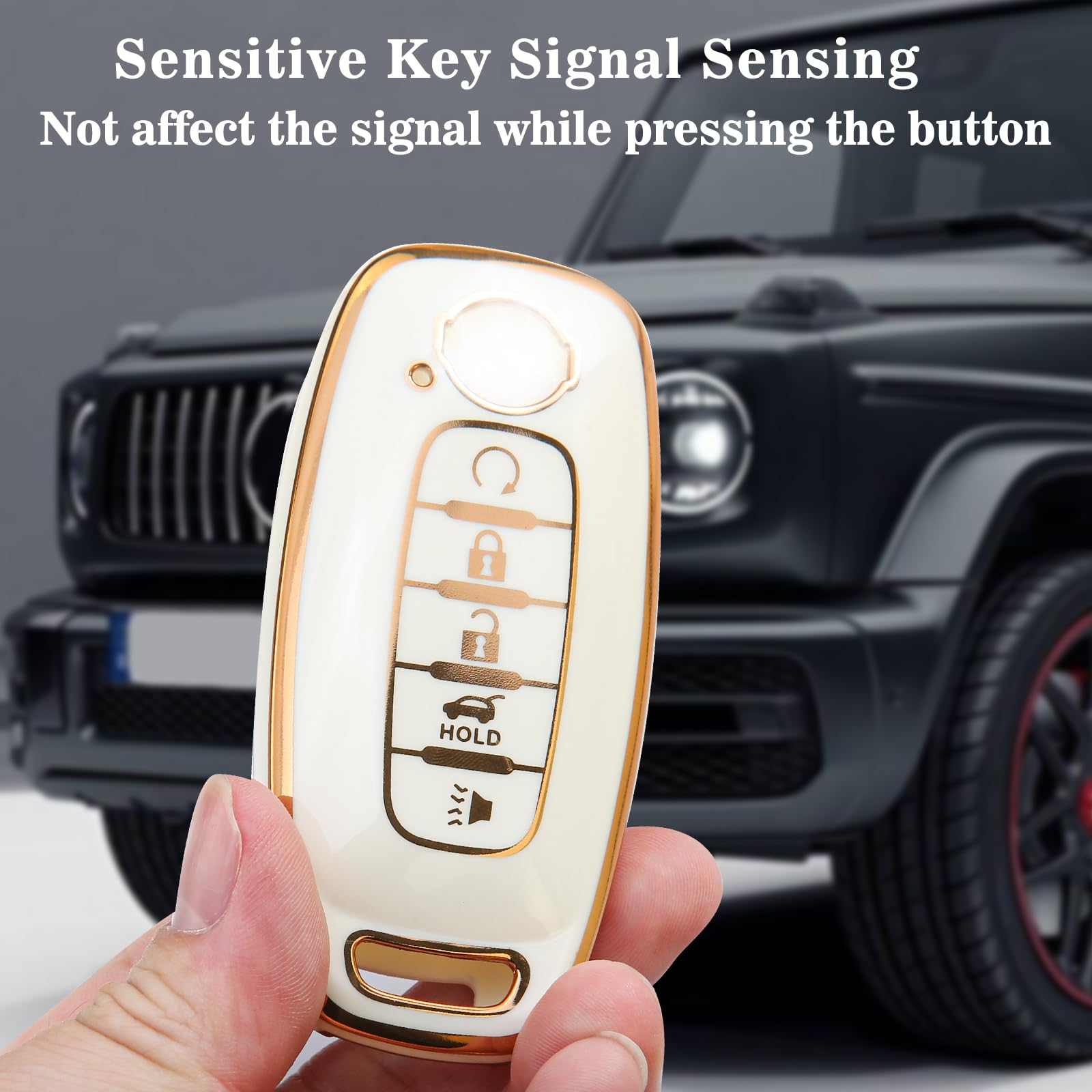 Keycov Key Fob Cover For Nissan Accessories Keychain Keyshell Ring Case Compatible With 2023-2024 Sl Rogue Pathfinder Protector(