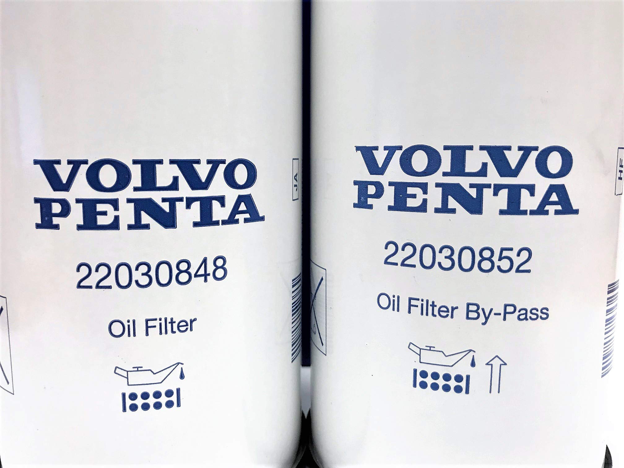 Volvo Penta Oil Filter Kit - Oil Filter 22030848 And Bypass Oil Filter 22030852 Fits D4 D6 Diesel Engines Series Genuine Oem
