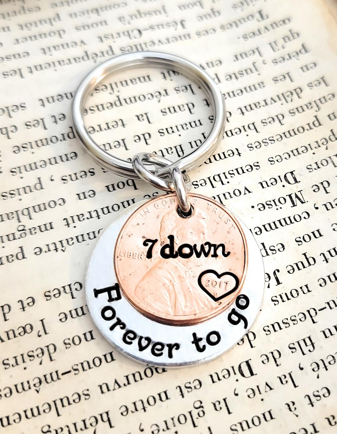 7 Year Anniversary Gift For Men, 7Th Wedding Anniversary For Husband, Dainty Gift For Couples, Down And Forever To Go