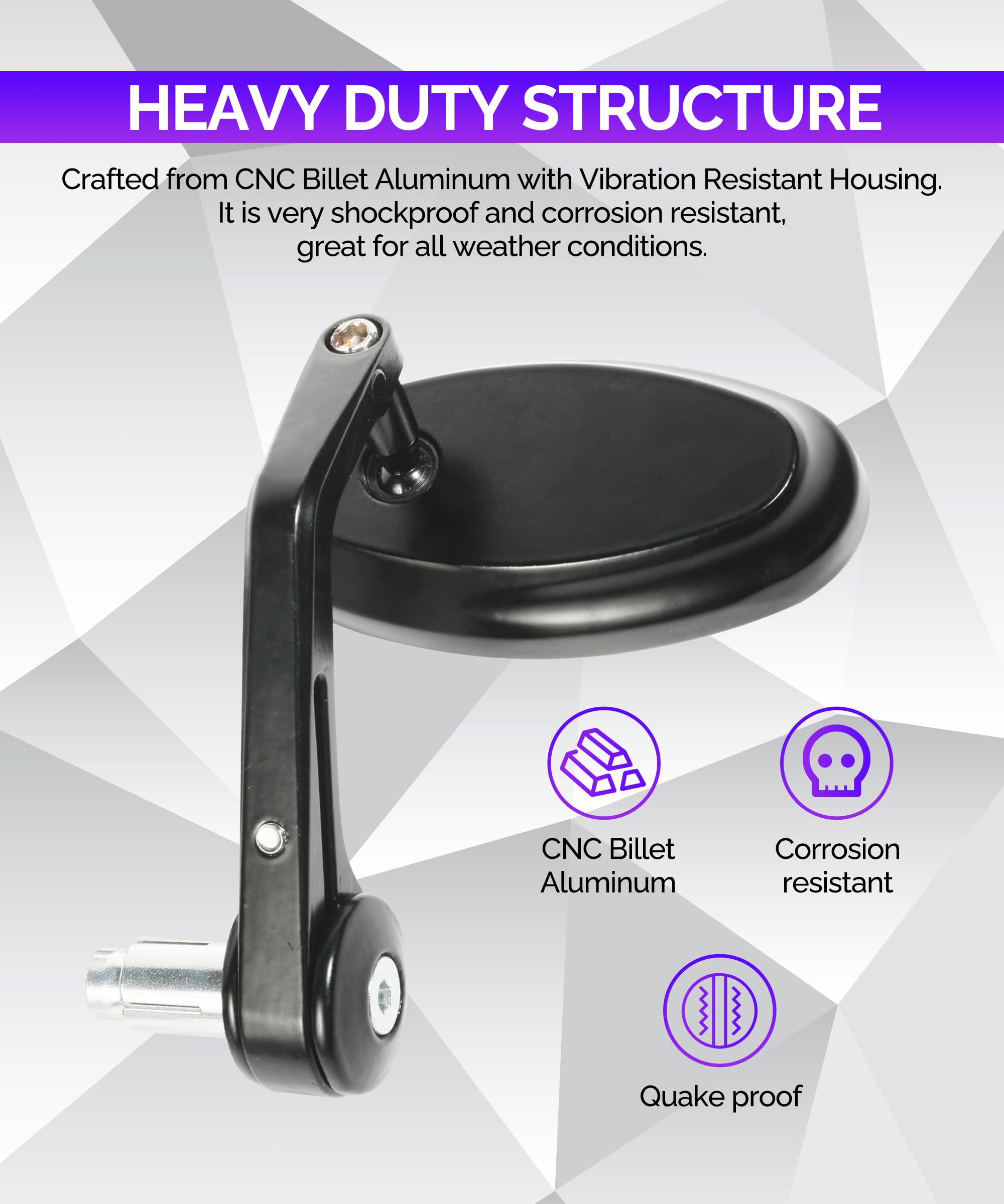 Racoona Motorcycle Mirrors,Handlebar Bar End Mirrors,Car Accessories Motorcycle Mirrors For Handlebar,Anti Glare Side View Mirro