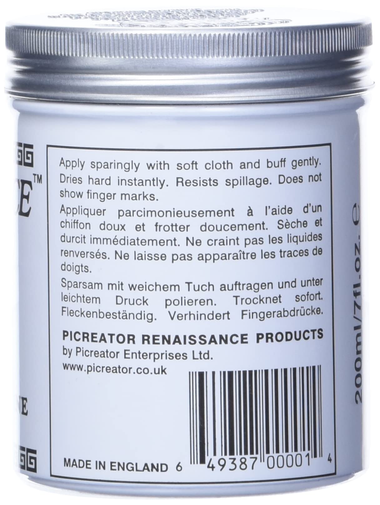 Renaissance Wax 200 ml - Synthetic, White, Model PCRW2-BRK, Count 1