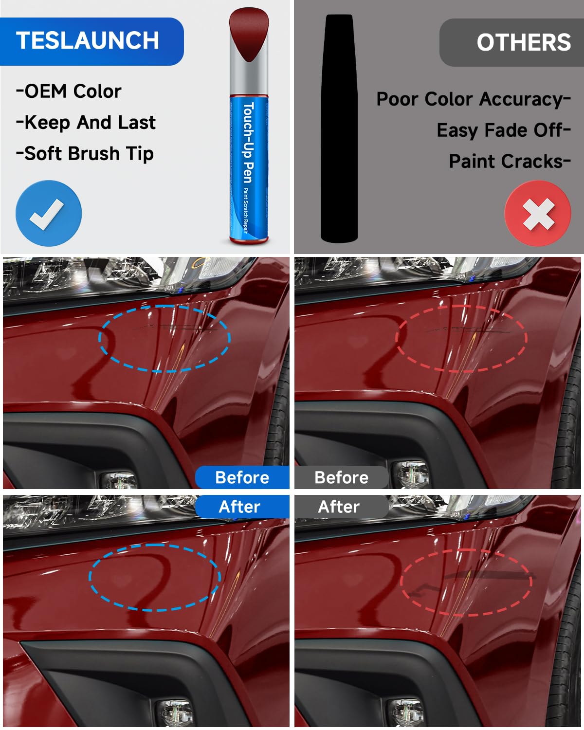R-94 San Marino Red Touch Up Paint Compatible with Honda Exact Match Touch Up Paint Car Scratch Repair