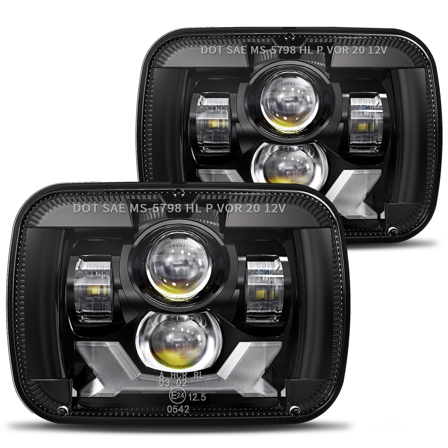 Hwstar 2022 180W 1000% Bright H6054 5X7 7X6 Led Headlights Compatible With Jeep Cherokee Xj Wrangler Yj [ Dot][Anti-Glare][Drl T