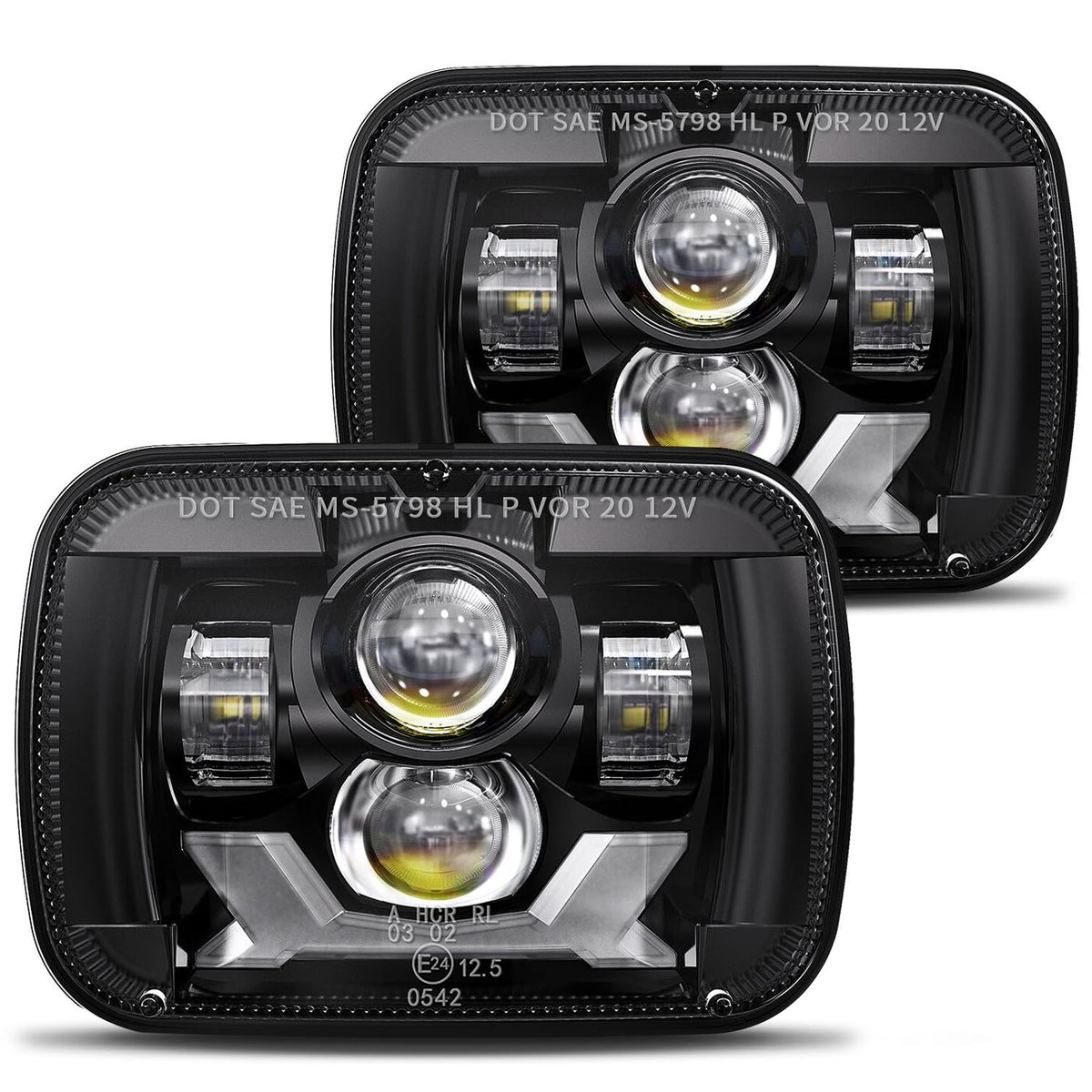 Hwstar 2022 180W 1000% Bright H6054 5X7 7X6 Led Headlights Compatible With Jeep Cherokee Xj Wrangler Yj [ Dot][Anti-Glare][Drl T