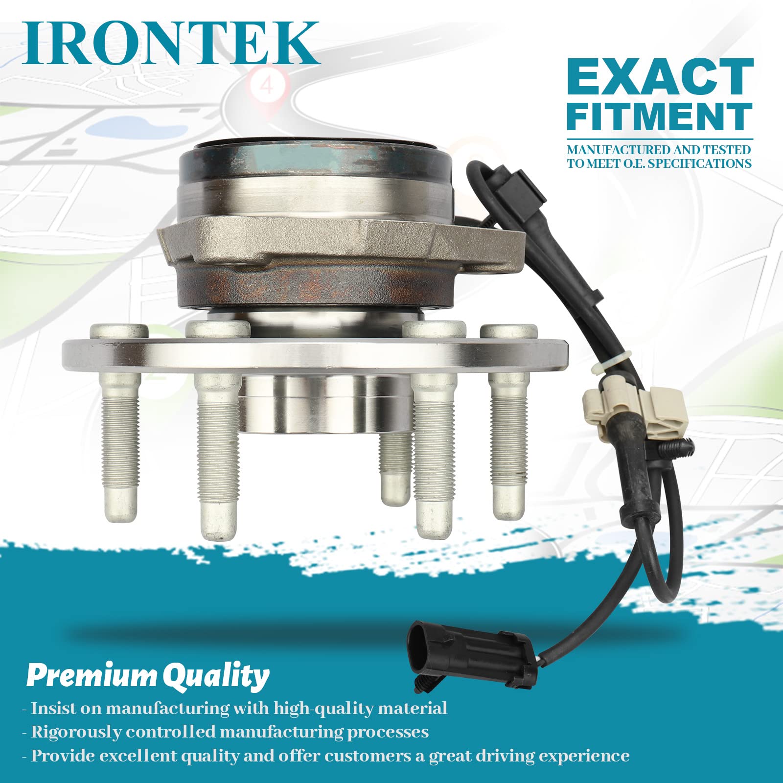 4Wd Only Front Wheel Hub And Bearing Assembly 515036 Wheel Bearing For Cadillac Escalade, For Chevy Avalanche, Express 1500, Sil