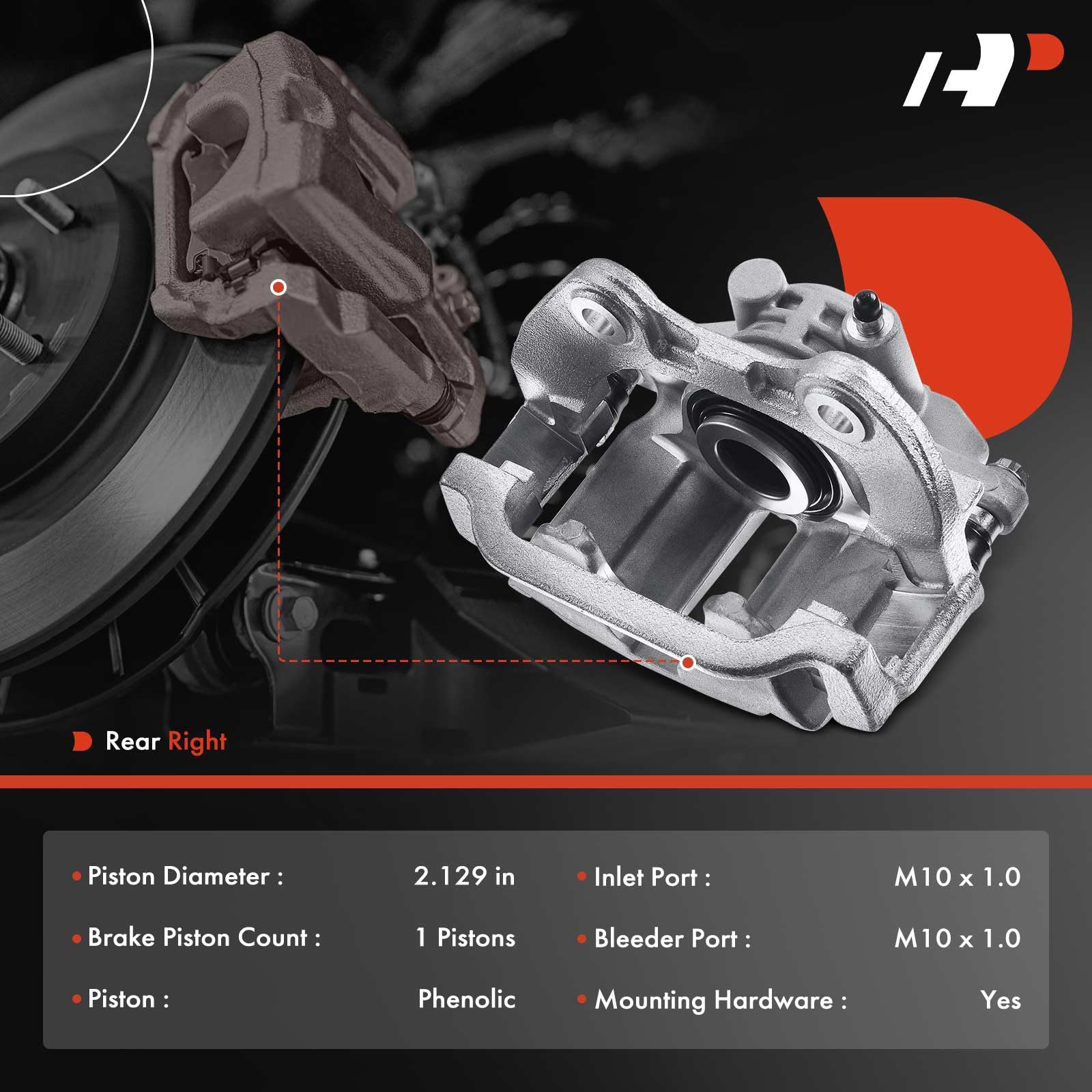 A-Premium Disc Brake Caliper Assembly With Bracket Compatible With Cadillac, Chevy & Gmc Models - Silverado 1500, Sierra 1500, S