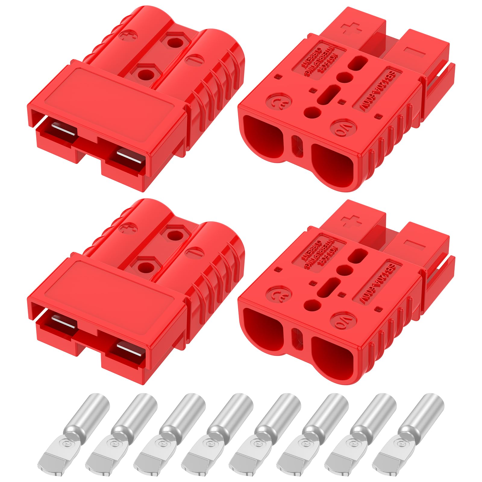 furwishlisting Anderson Connector 120A 600V Battery Quick Connect/Disconnect for 2-6 AWG Cables, Anderson Plug for Winch, Traile