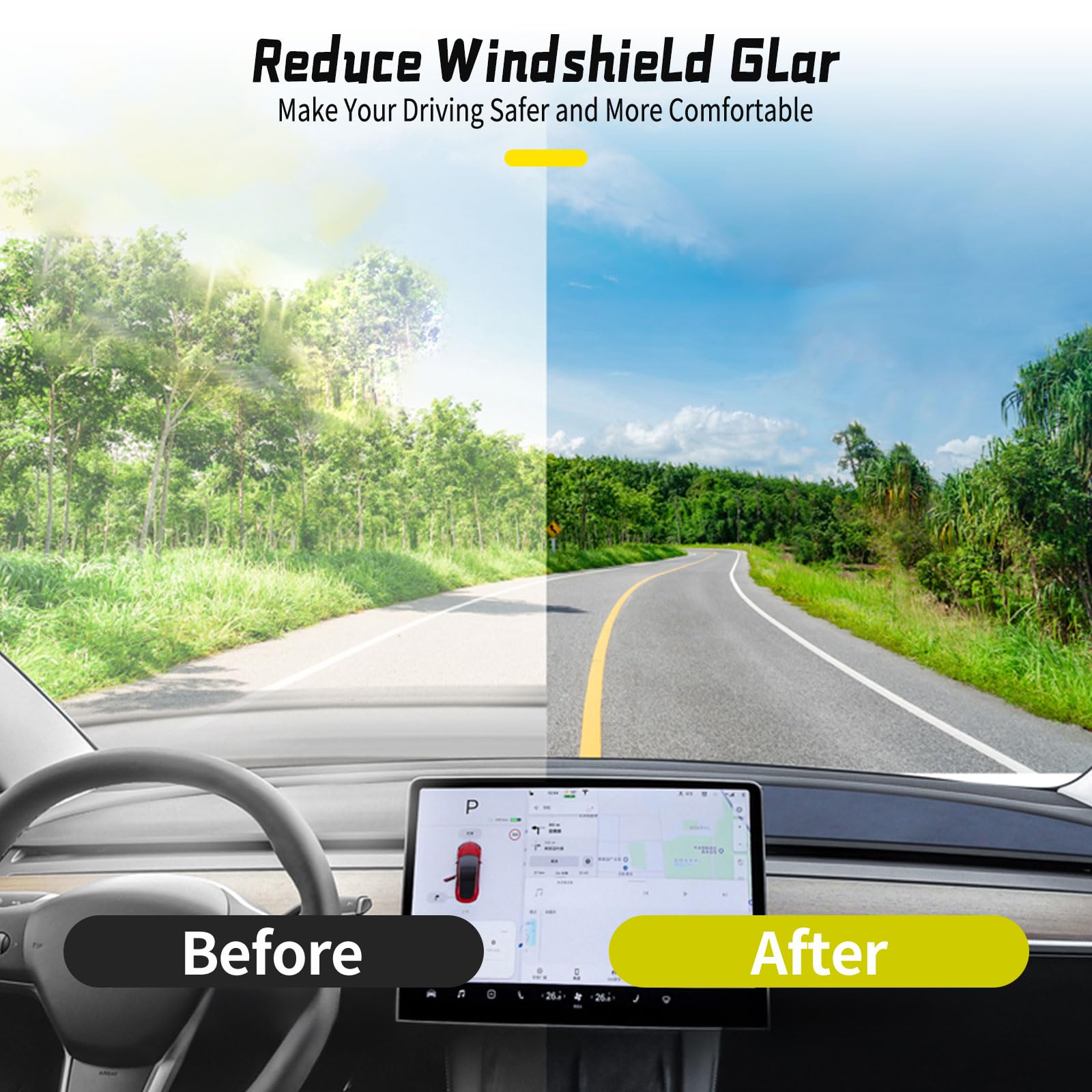 New Version Dashboard Cover for Tesla Model 3 2024 2025, Flannel Dash Cover with Silicone Anti-Slip, Model 3 Accessories Interio