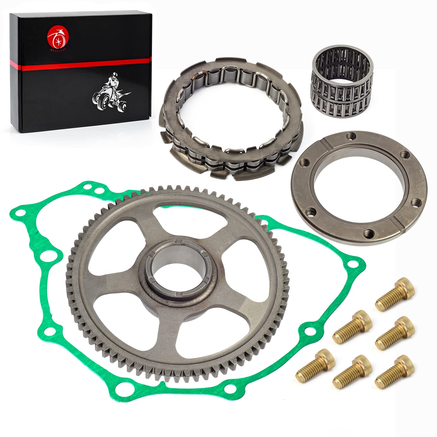 Starter Clutch One Way Bearing And Gear Idler Kit & Gasket For Honda 1999-2014 Trx400Ex Sportrax 400 2X4 Trx400X