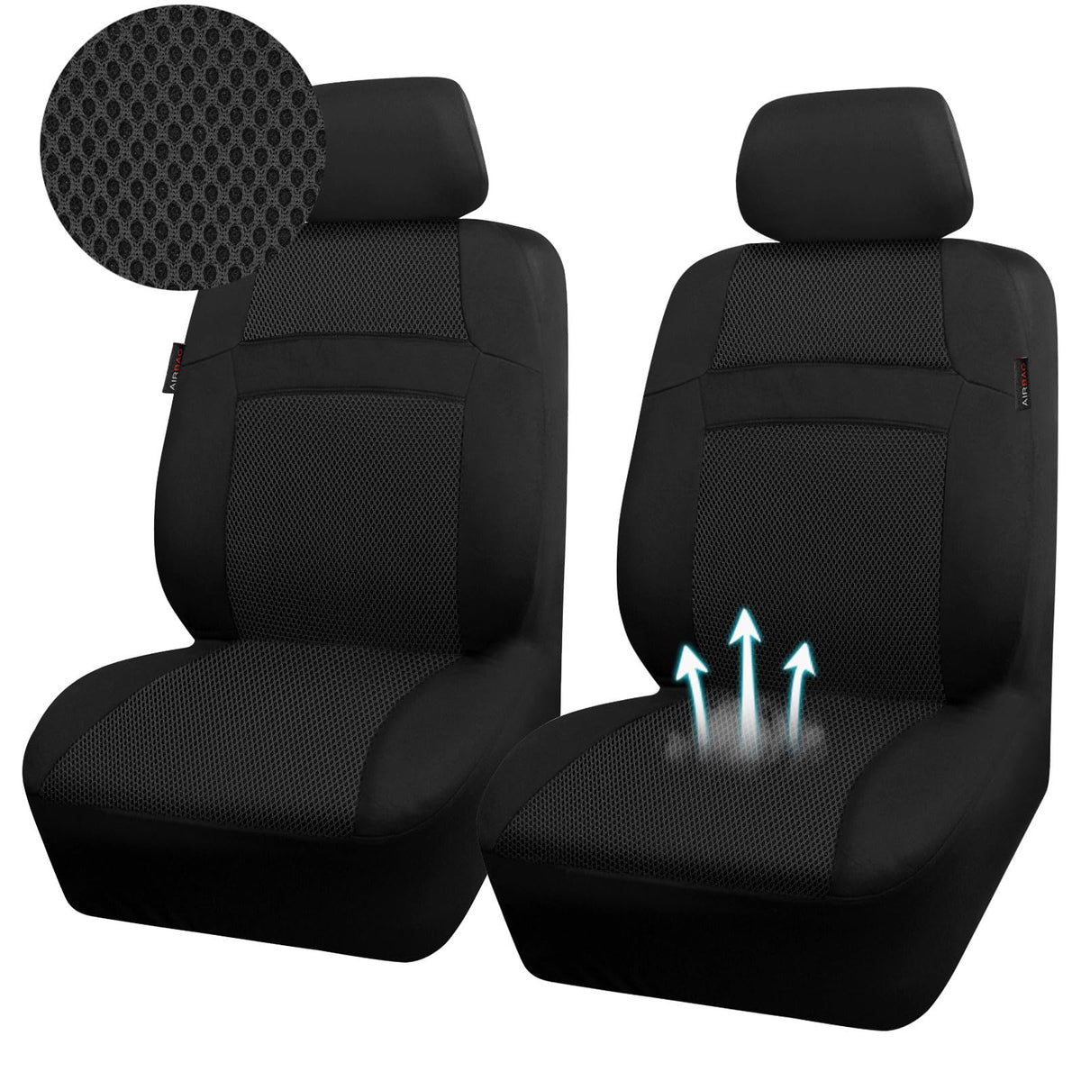 CAR PASS 3D Air Mesh Car Seat Covers Two Front Seats Only, Universal Seat Covers for Car Fit SUV,Vans,Sedan,Trucks, Breathable A