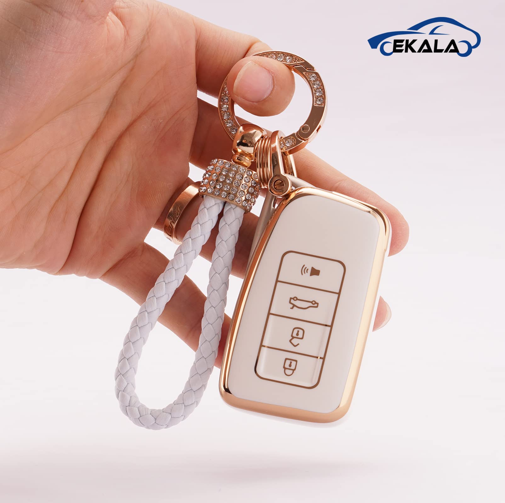 Ekala For Lexus Key Fob Cover Soft Tpu Full Protection Smart Car Key Protector With Key Fob Keychain Fit For Lexus Rx Is Es Gs Ls Nx Rs Gx Lx Rc Lc 2 3 4 Buttons Remote Start Key Fob Case(Lxs)